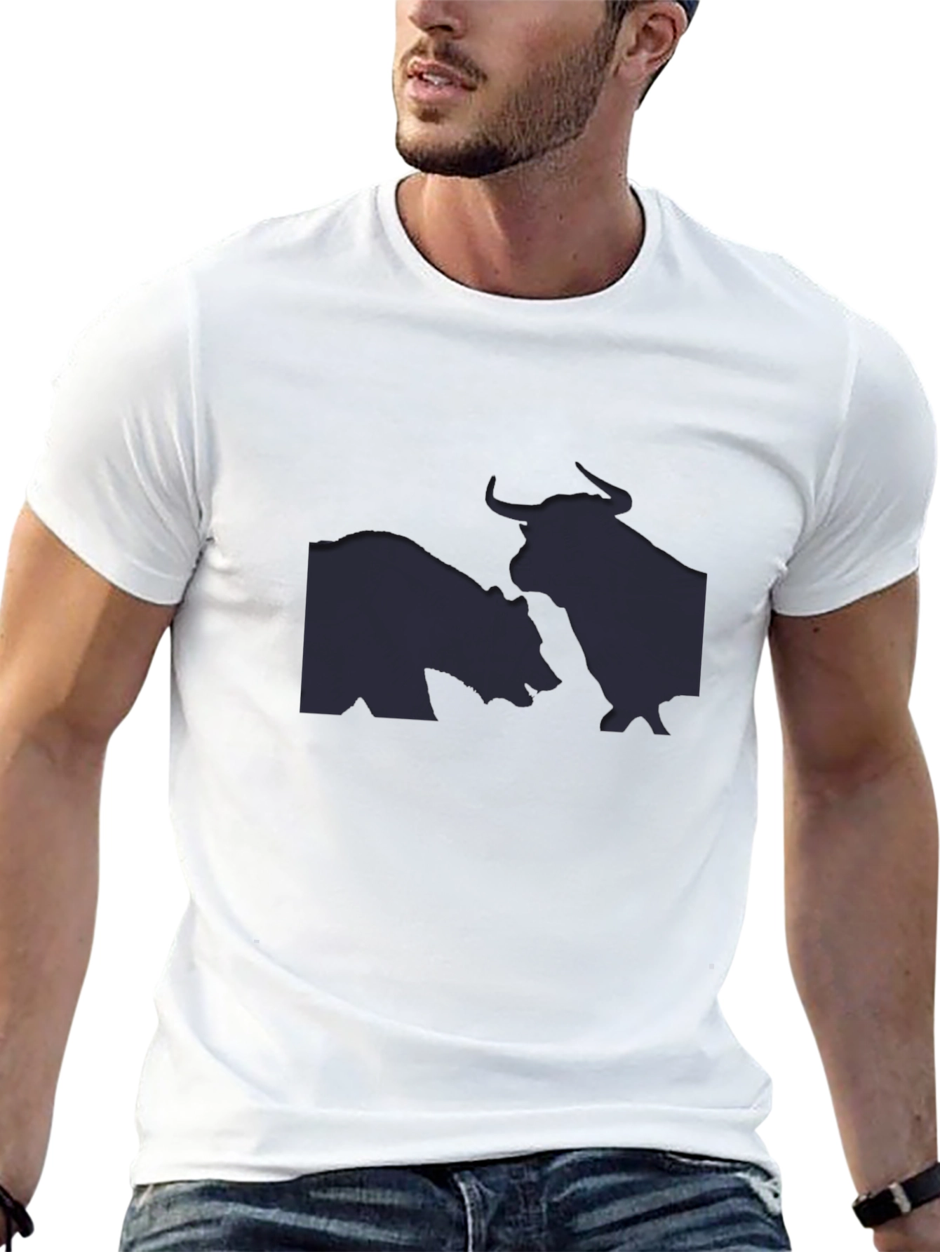 Black Bull vs Bear Graphic Tee - Black view 13