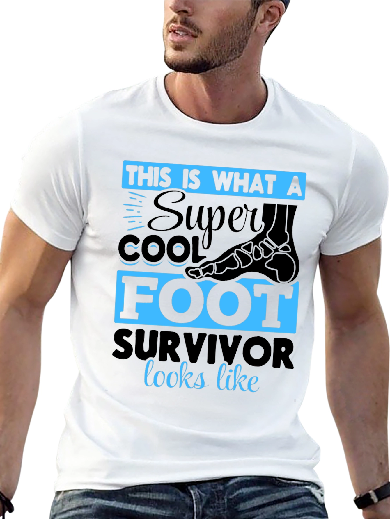 Black Super Cool Foot Survivor T-Shirt view 13