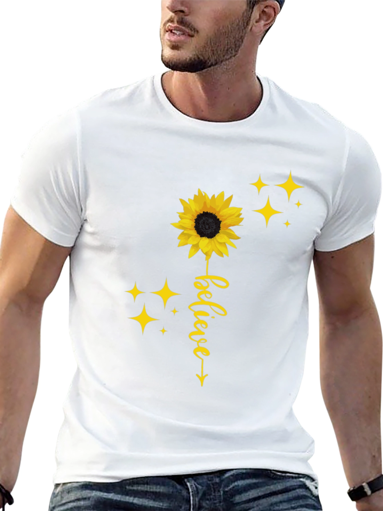 Black Believe Sunflower Graphic Tee - Black view 13