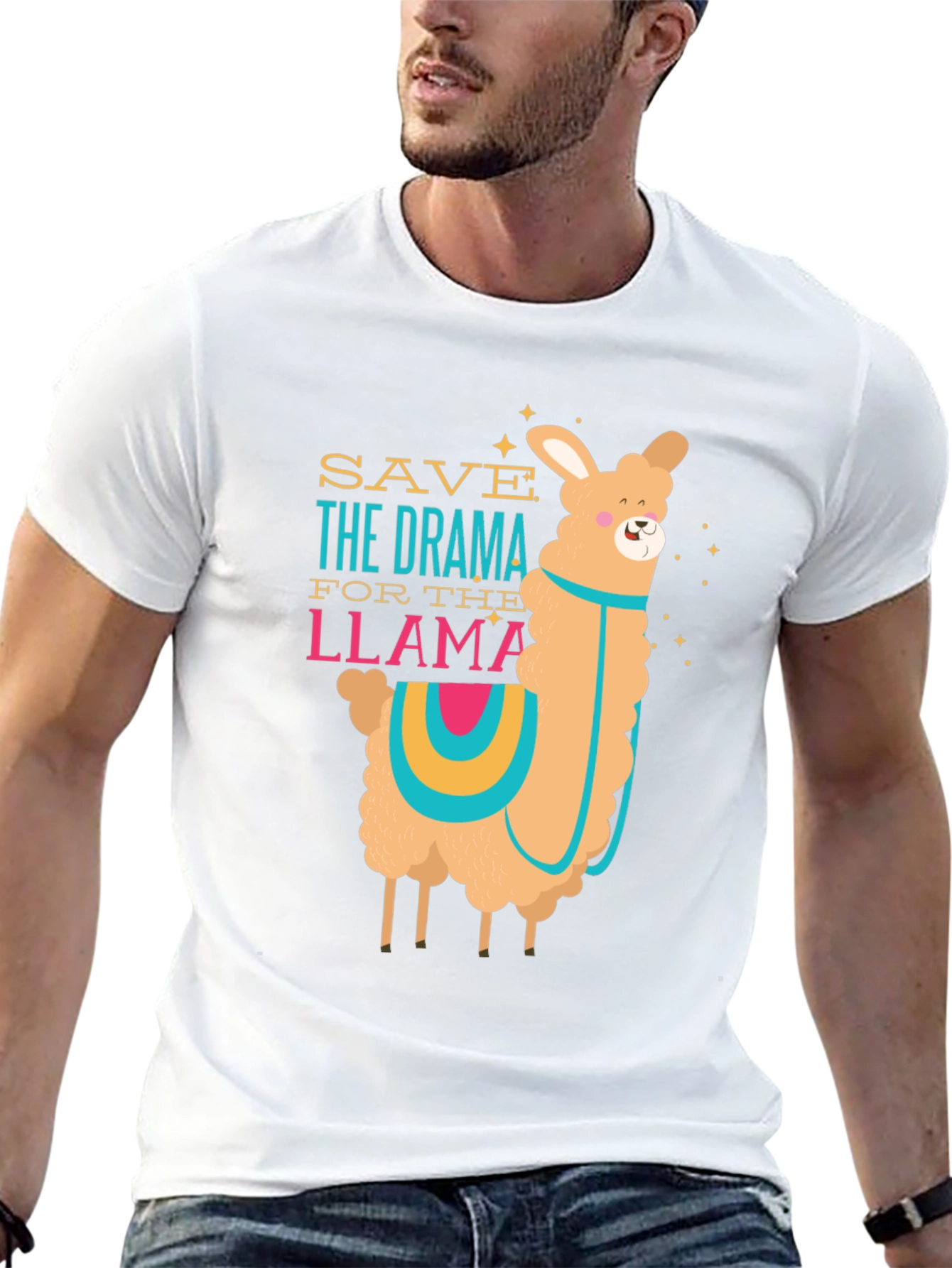 Black Save The Drama For The Llama T-Shirt view 13