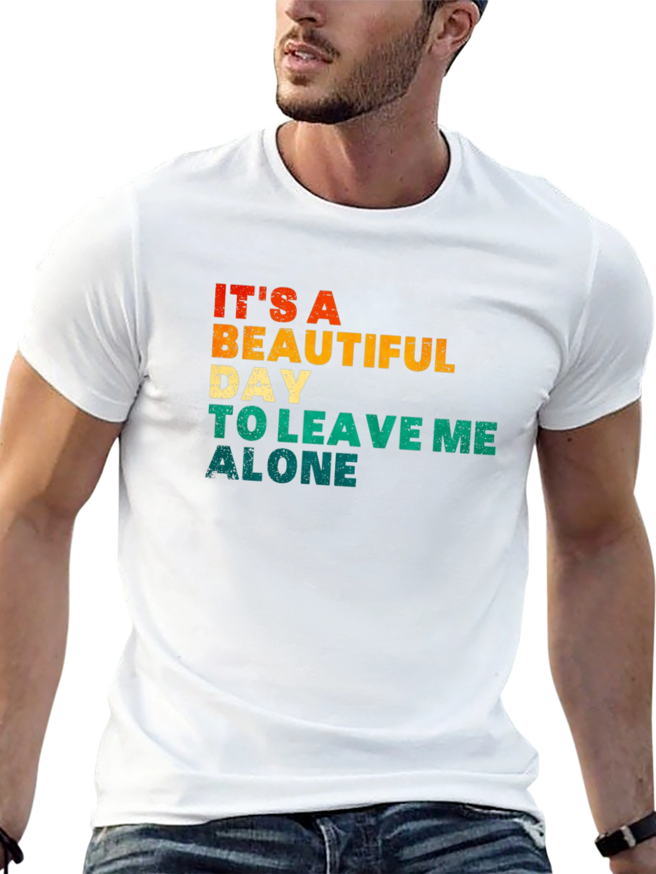 Black It's a Beautiful Day To Leave Me Alone T-Shirt view 13