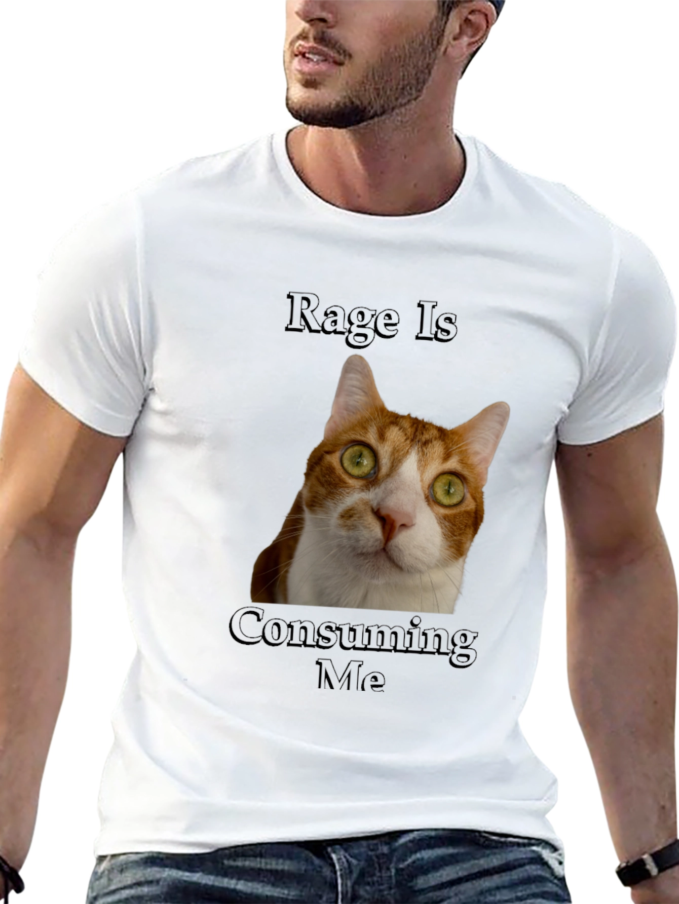Black Rage Is Consuming Me Cat T-Shirt - Funny Graphic Tee view 13