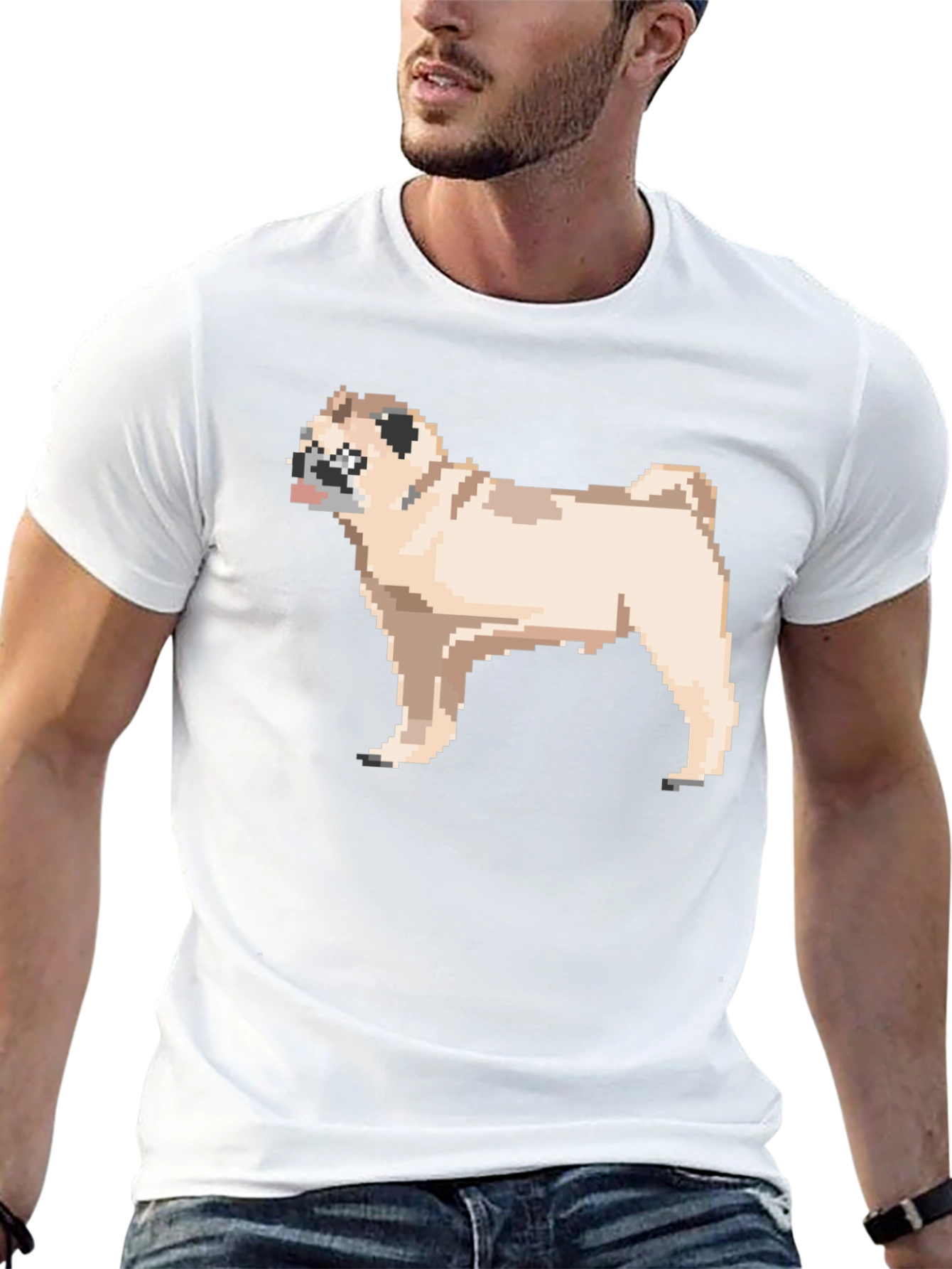 Black Pixel Pug T-Shirt - Retro Dog Lover Tee view 13