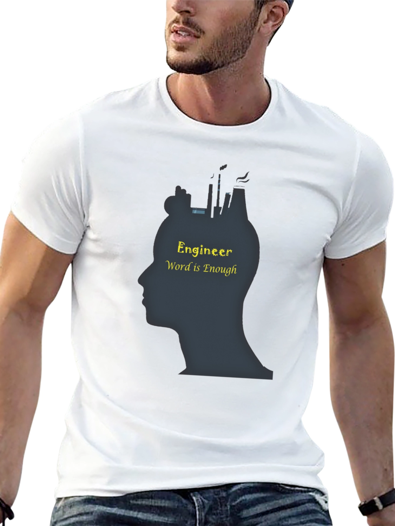 Black Engineer Word is Enough T-Shirt - Soft Cotton view 13