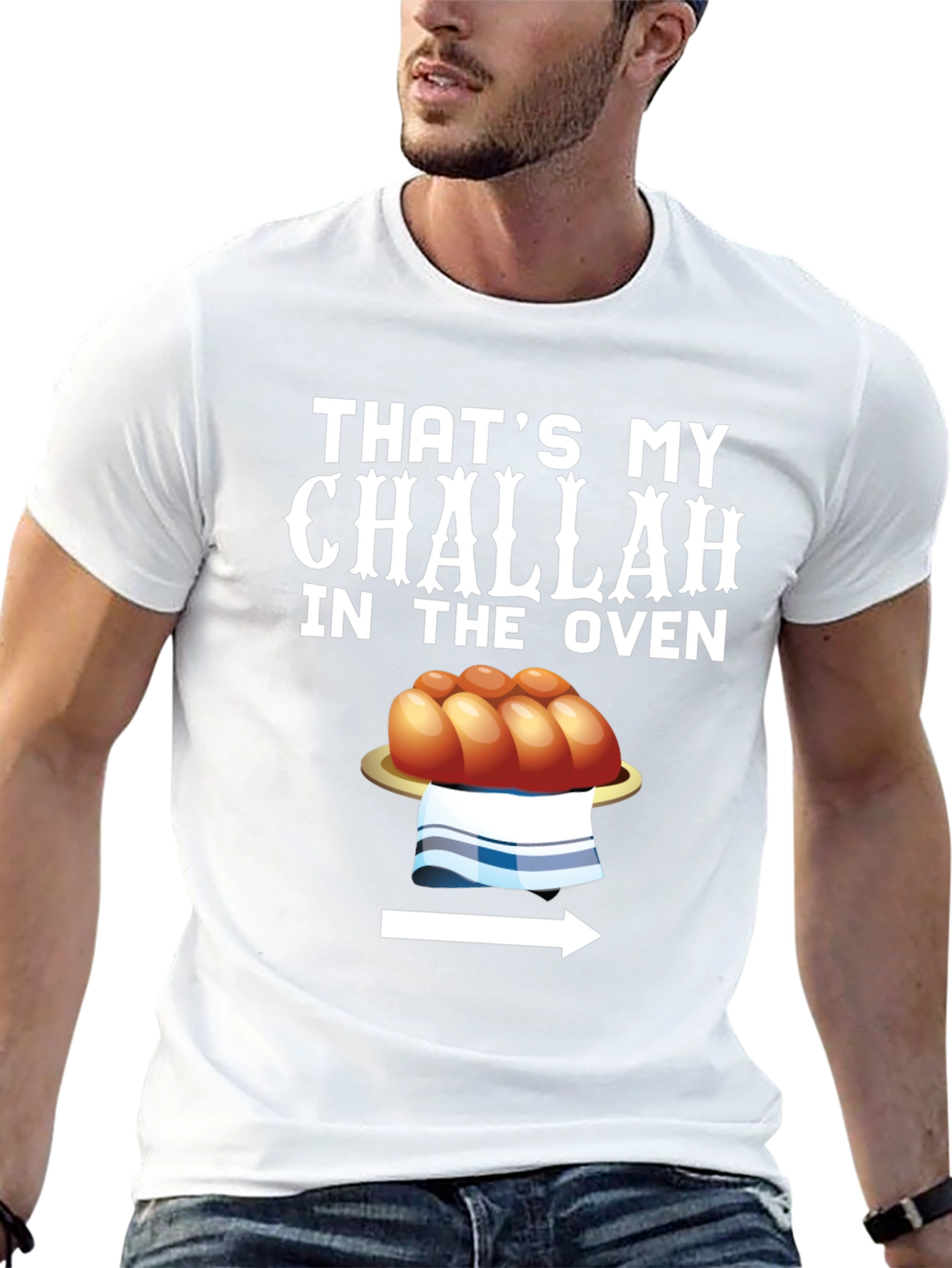 Black That's My Challah in the Oven Funny T-Shirt view 13