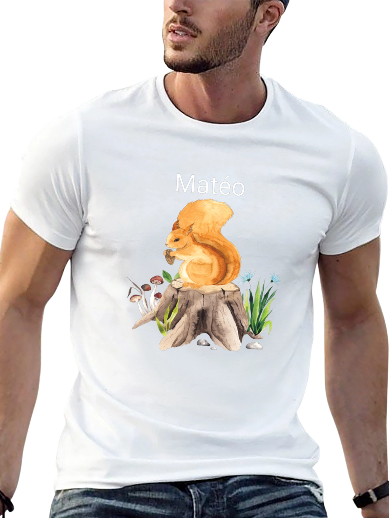 Squirrel on Stump Personalized T-Shirt - 13