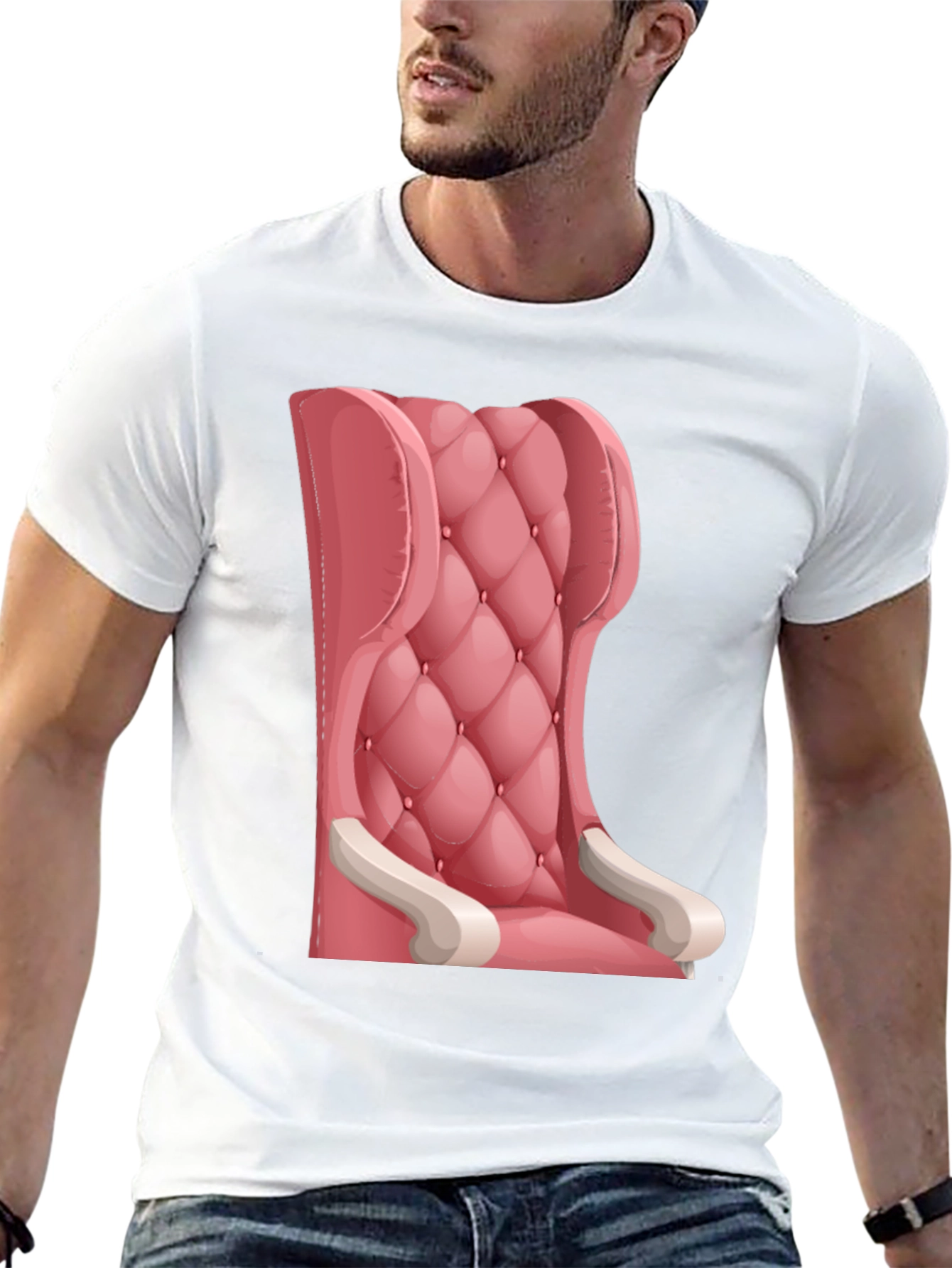 Black Pink Throne T-Shirt: Cartoon Style Tee view 13