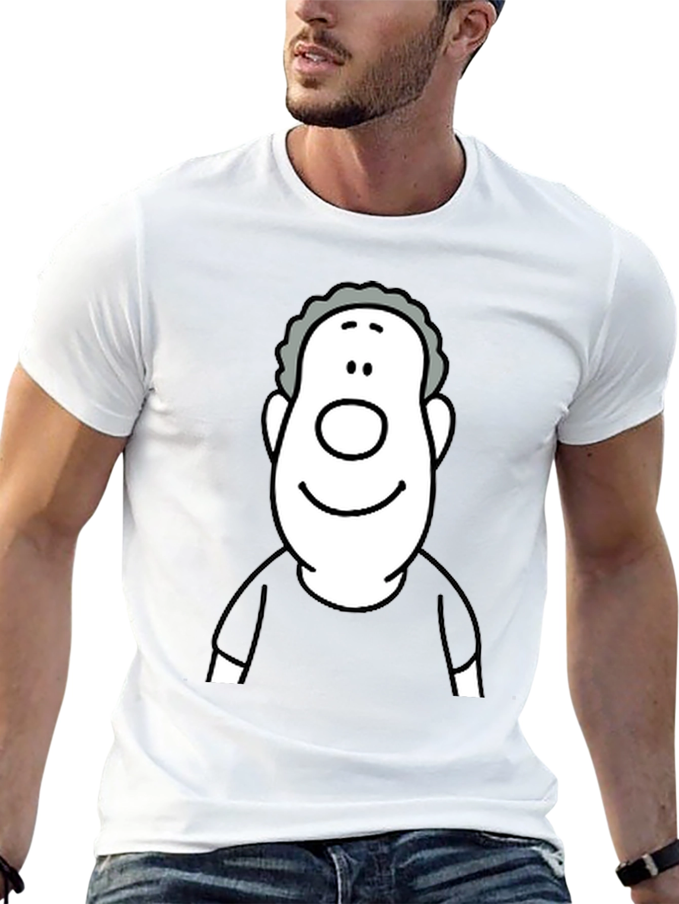 Black Cartoon Face Graphic Black T-Shirt view 13
