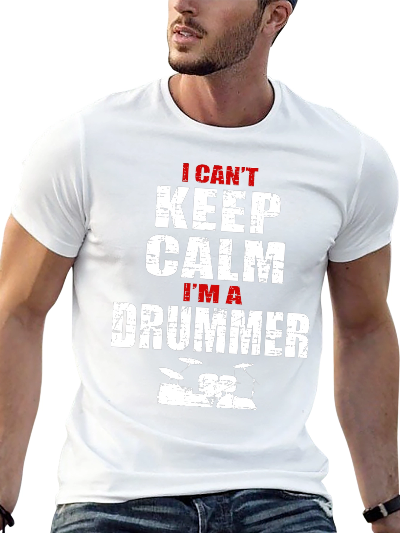 Black I Can't Keep Calm I'm A Drummer T-Shirt view 13