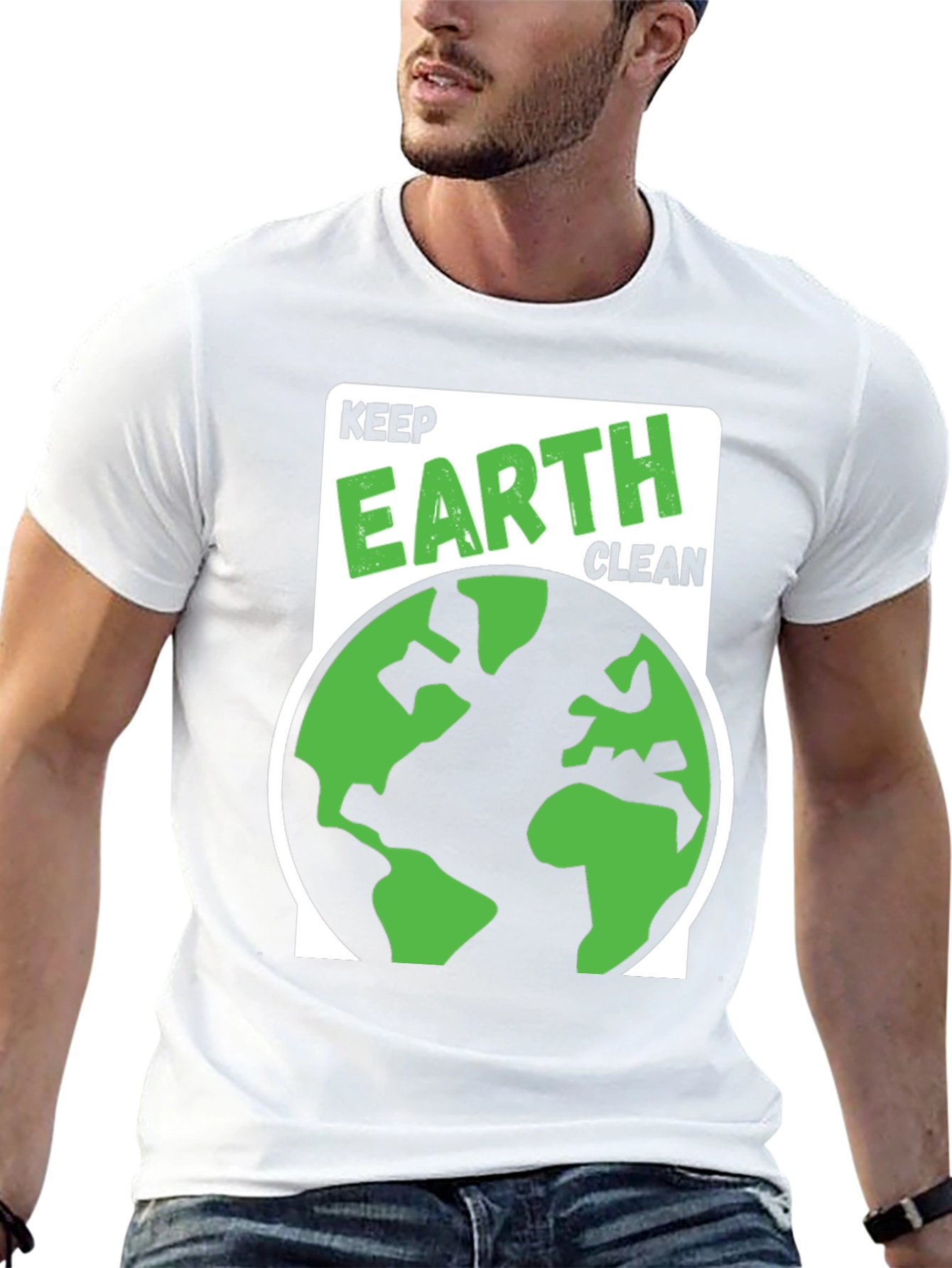 Black Keep Earth Clean Graphic T-Shirt view 13