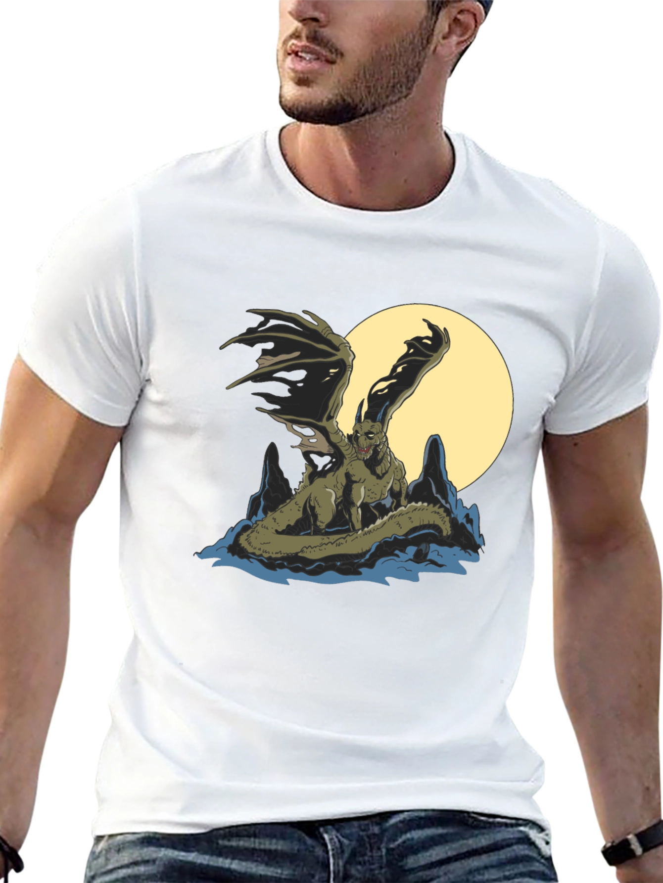 Black Dragon T-Shirt - Mythical Creature Graphic Tee view 13