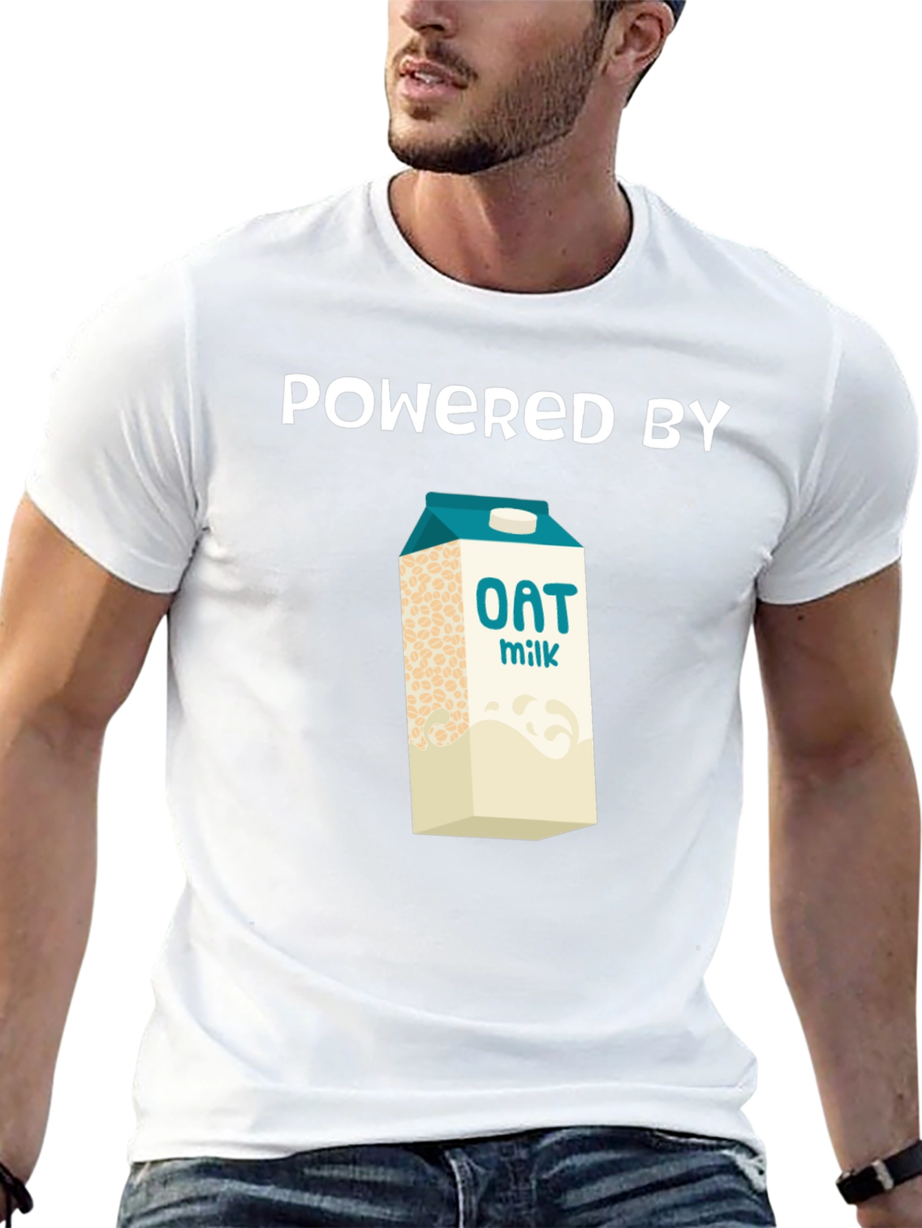 Powered By Oat Milk Graphic Tee - Vegan Shirt - 13