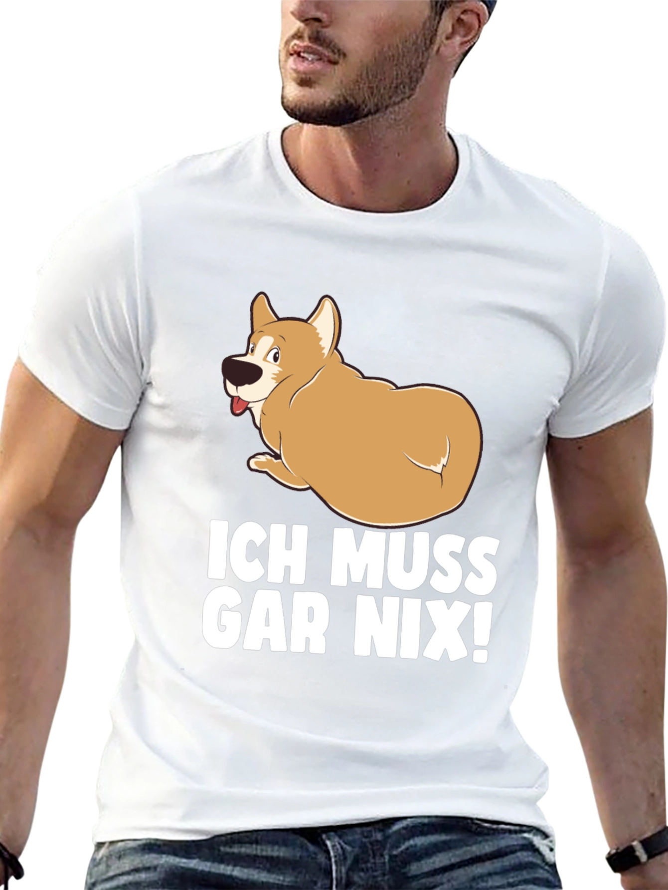 Black Ich Muss Gar Nix! Dog T-Shirt view 13