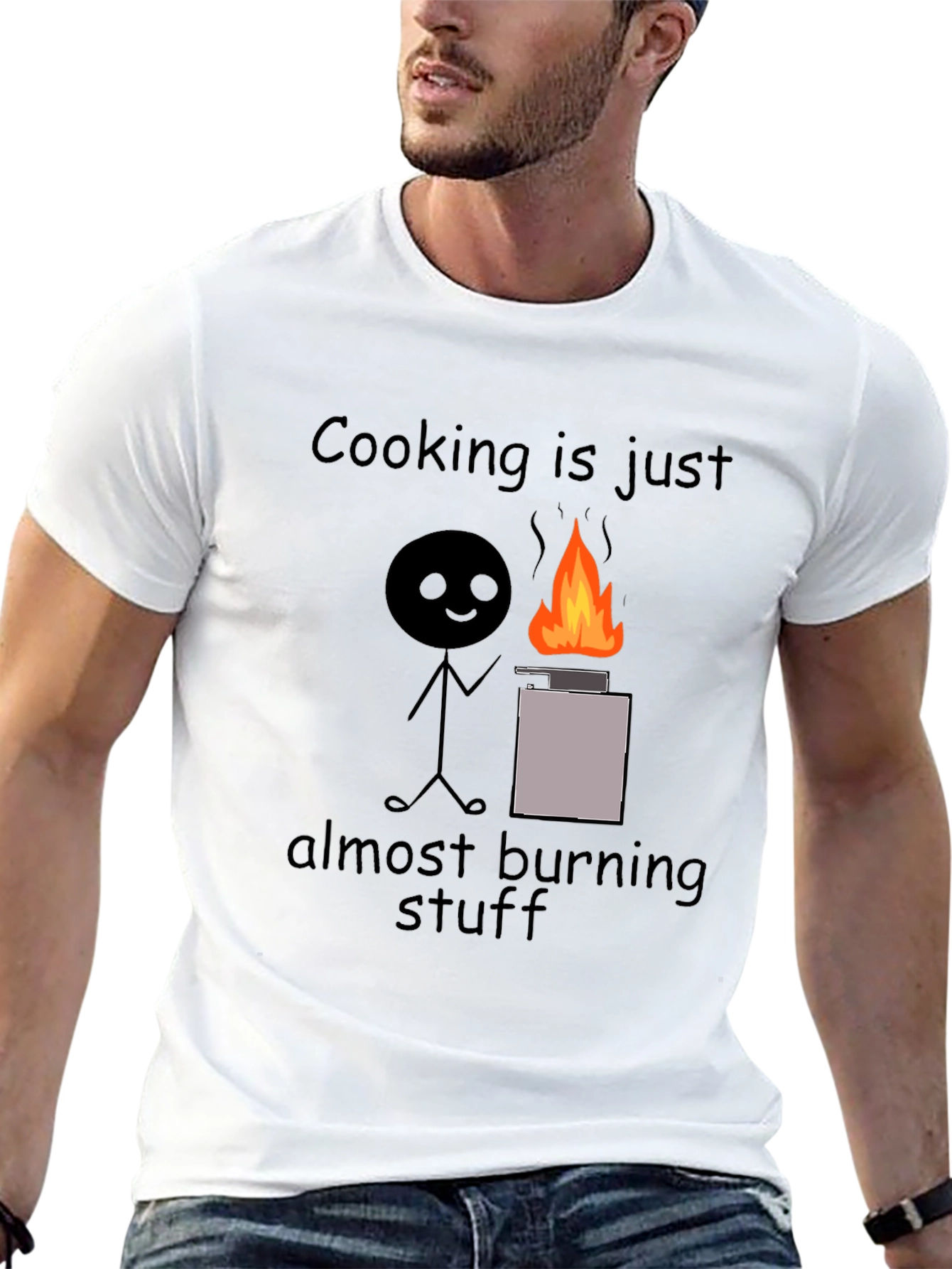 Black Cooking is Just Almost Burning Stuff T-Shirt view 13