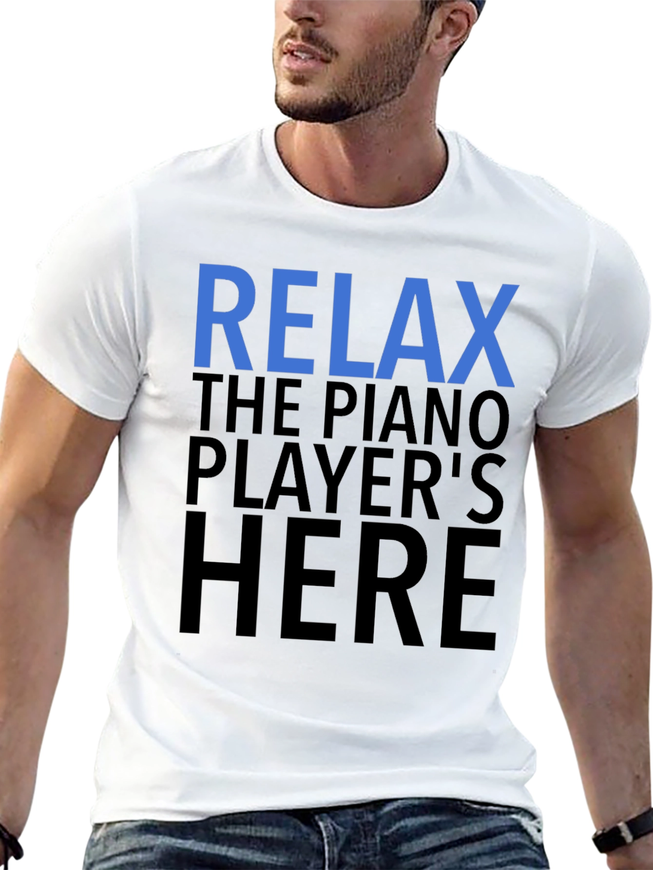 Black Relax Piano Player T-Shirt view 13
