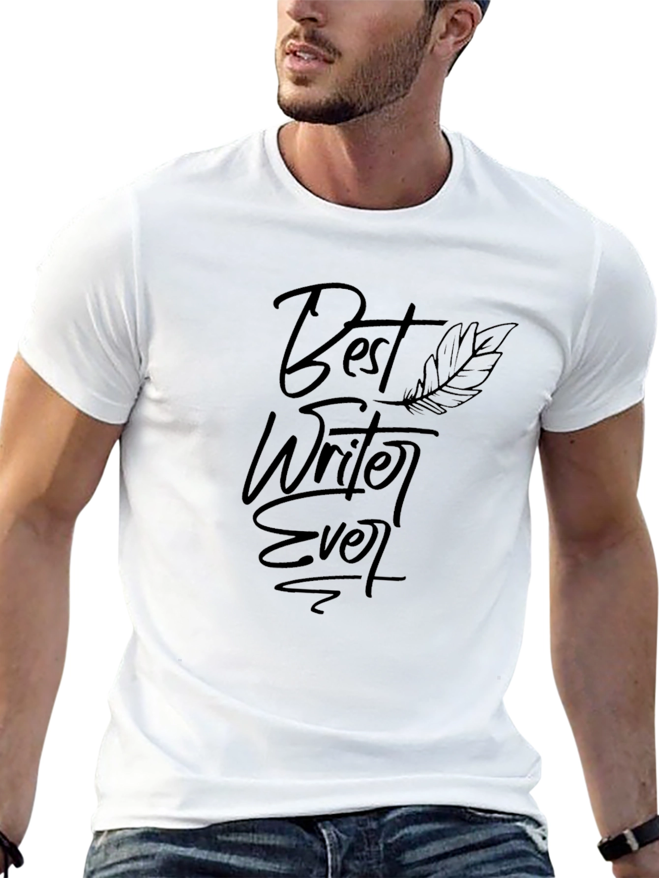 Black Best Writer Ever Black T-Shirt - Premium Quality view 13