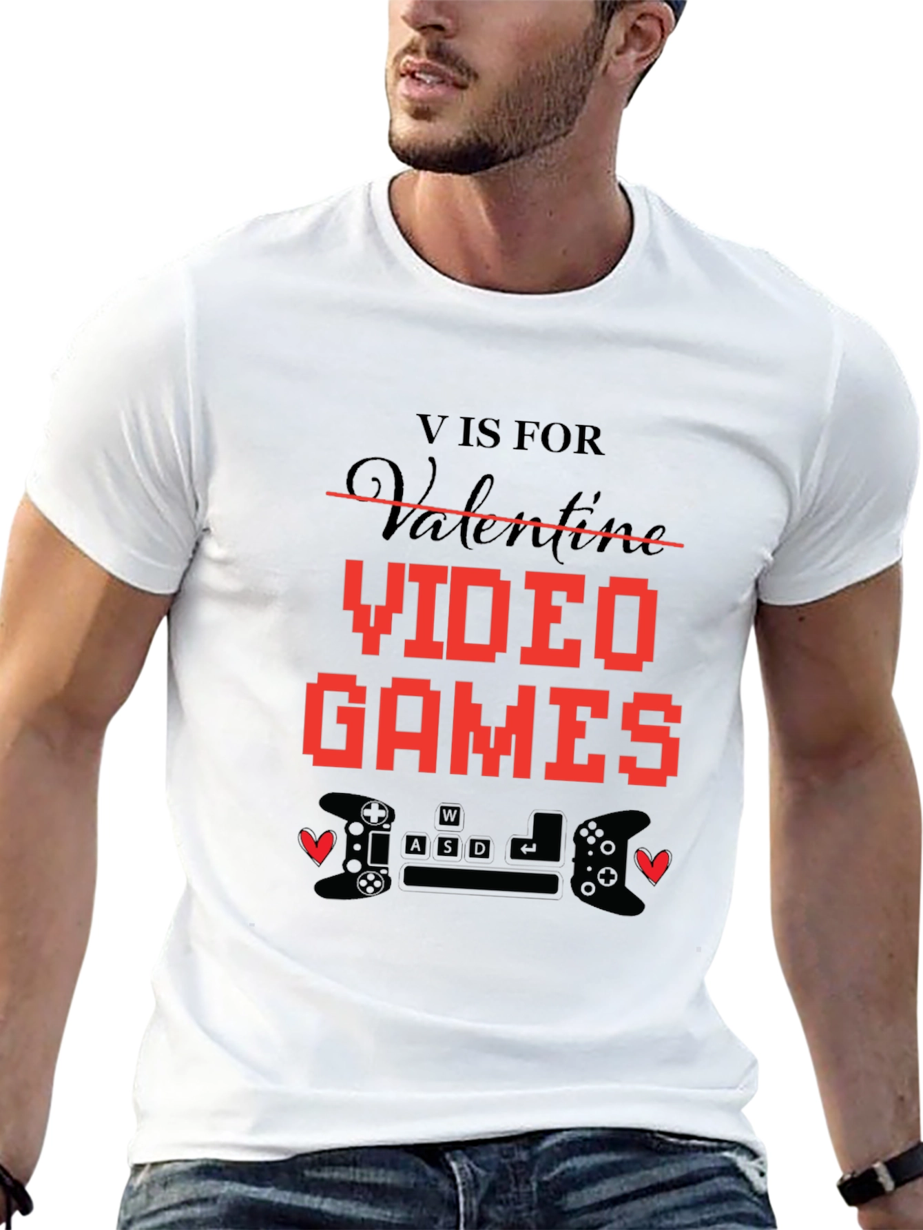 Black V is for Video Games T-Shirt view 13