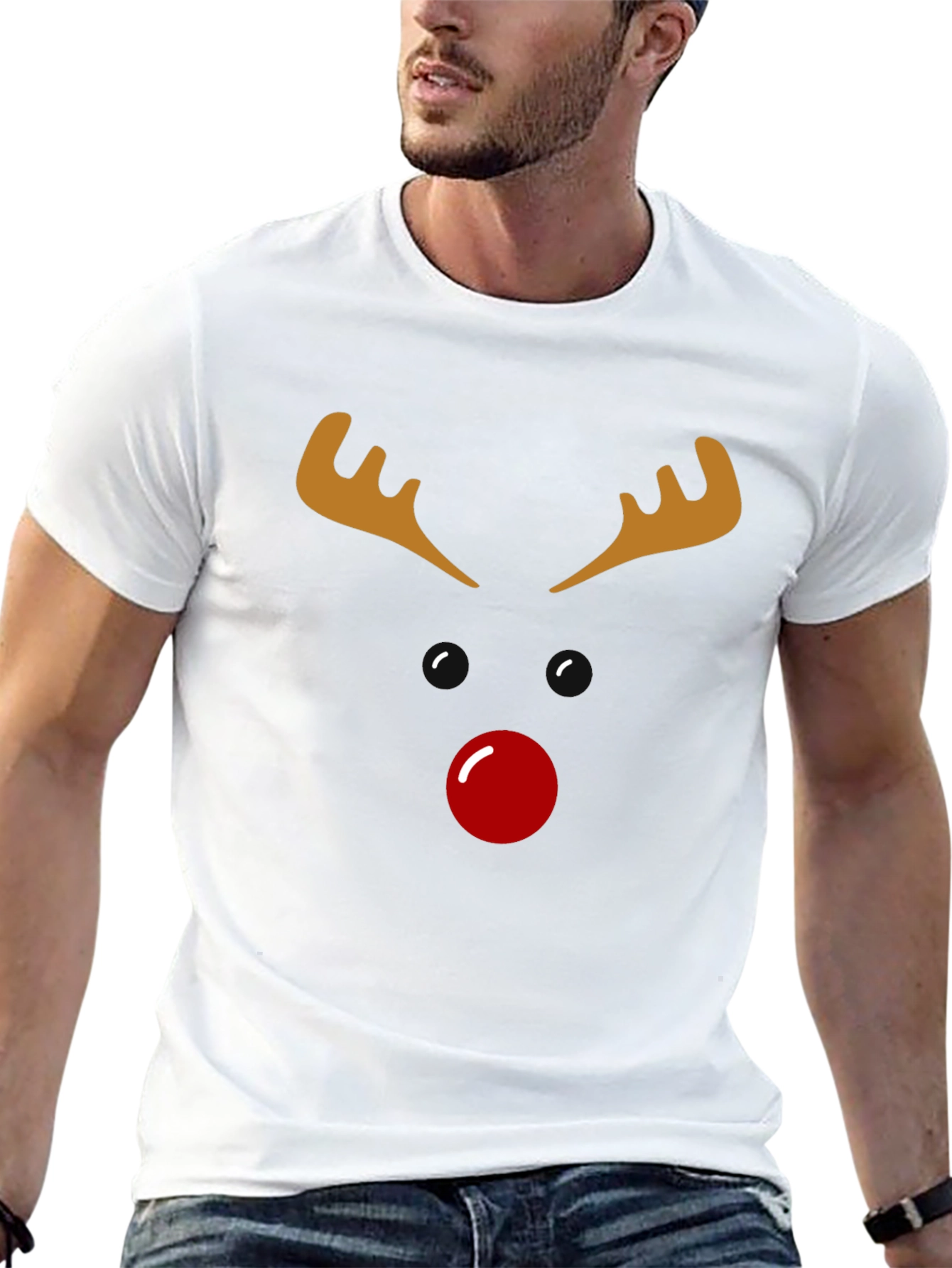 Black Reindeer Face Graphic Tee - Holiday Cheer! view 13
