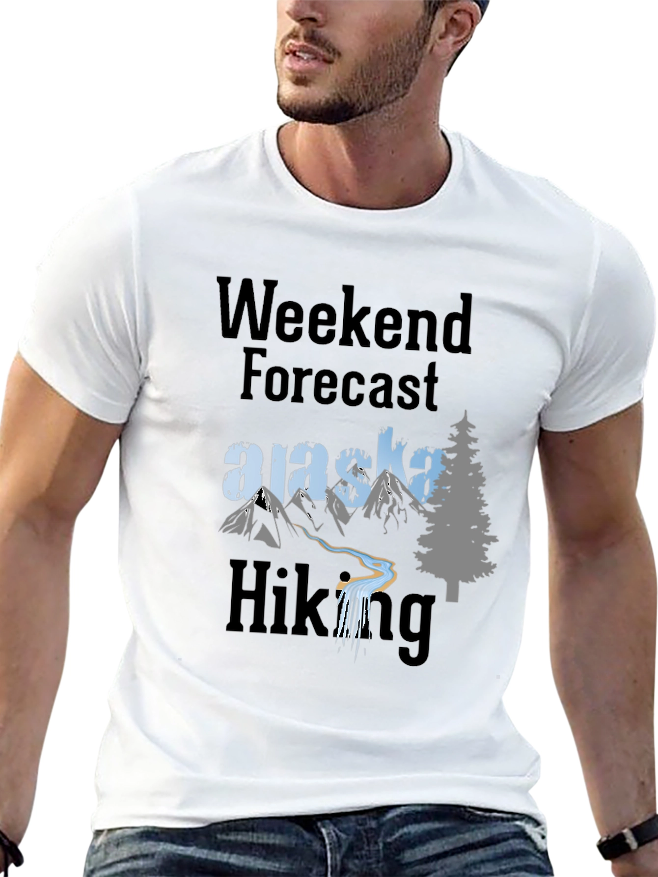 Alaska Hiking Weekend Forecast T-Shirt - 13