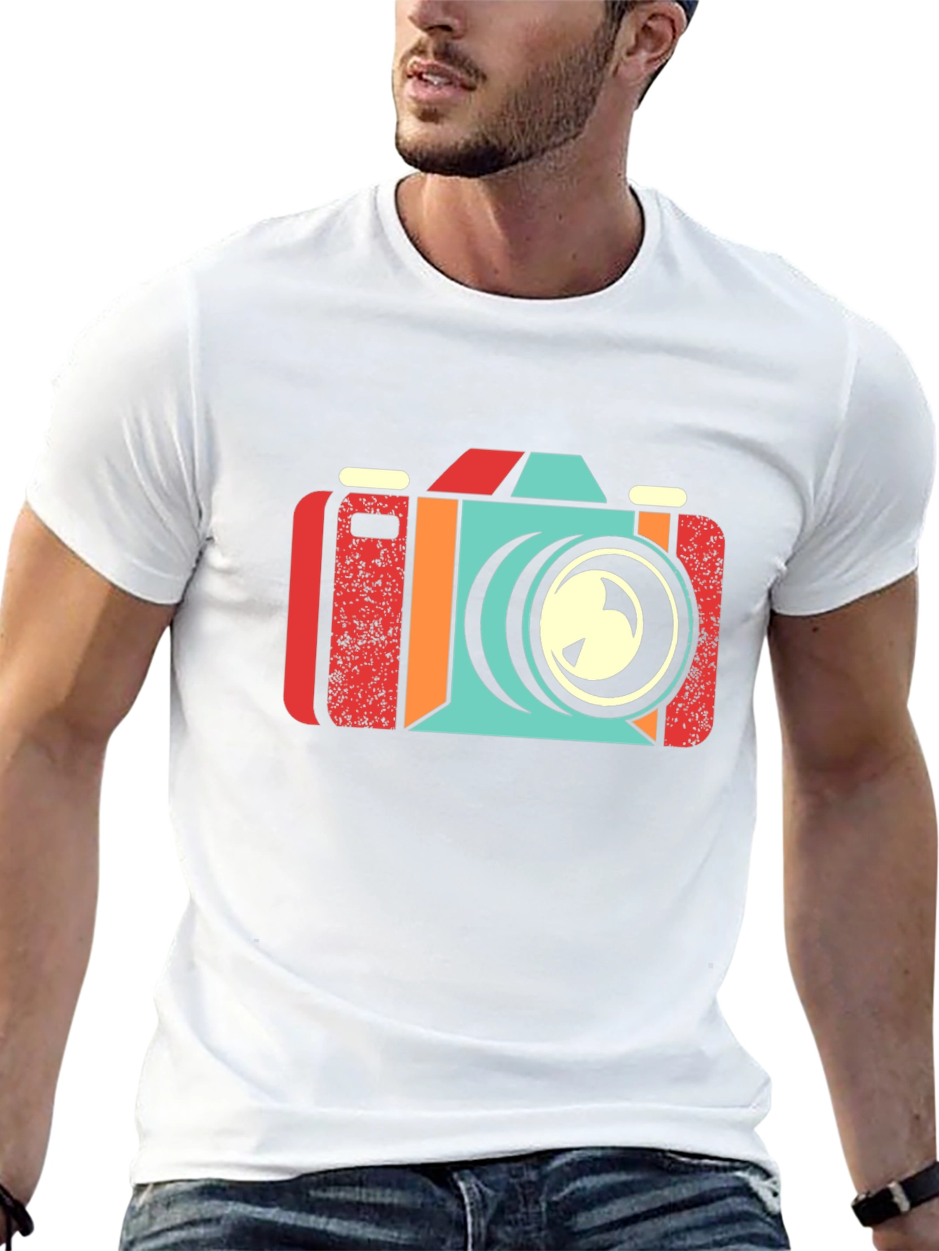 Black Retro Camera Graphic T-Shirt - Black view 13