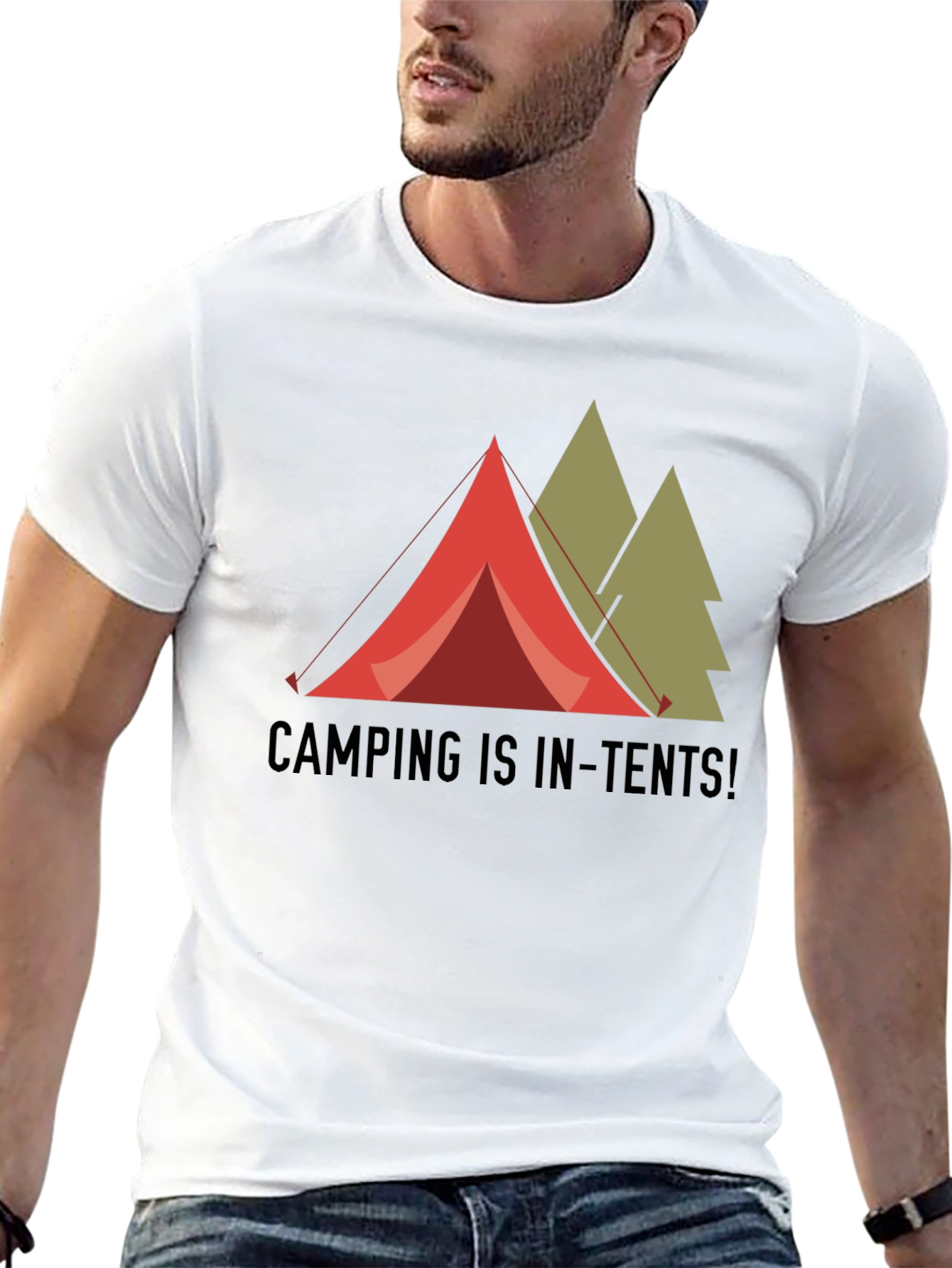 Black Camping is In-Tents! Graphic T-Shirt view 13
