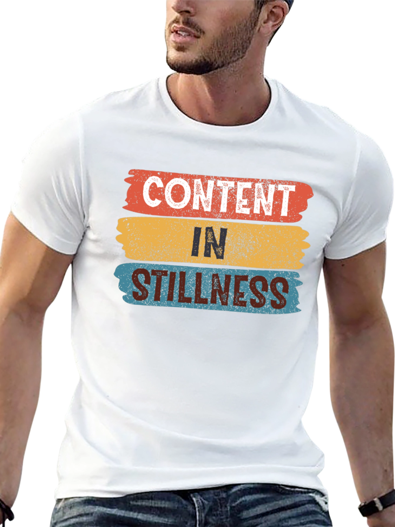 Black Content in Stillness T-Shirt, Relaxed Fit view 13