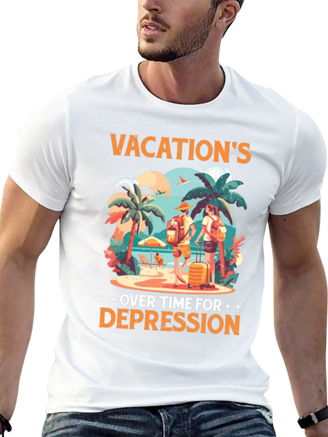 Black Vacation's Over Funny T-Shirt view 13