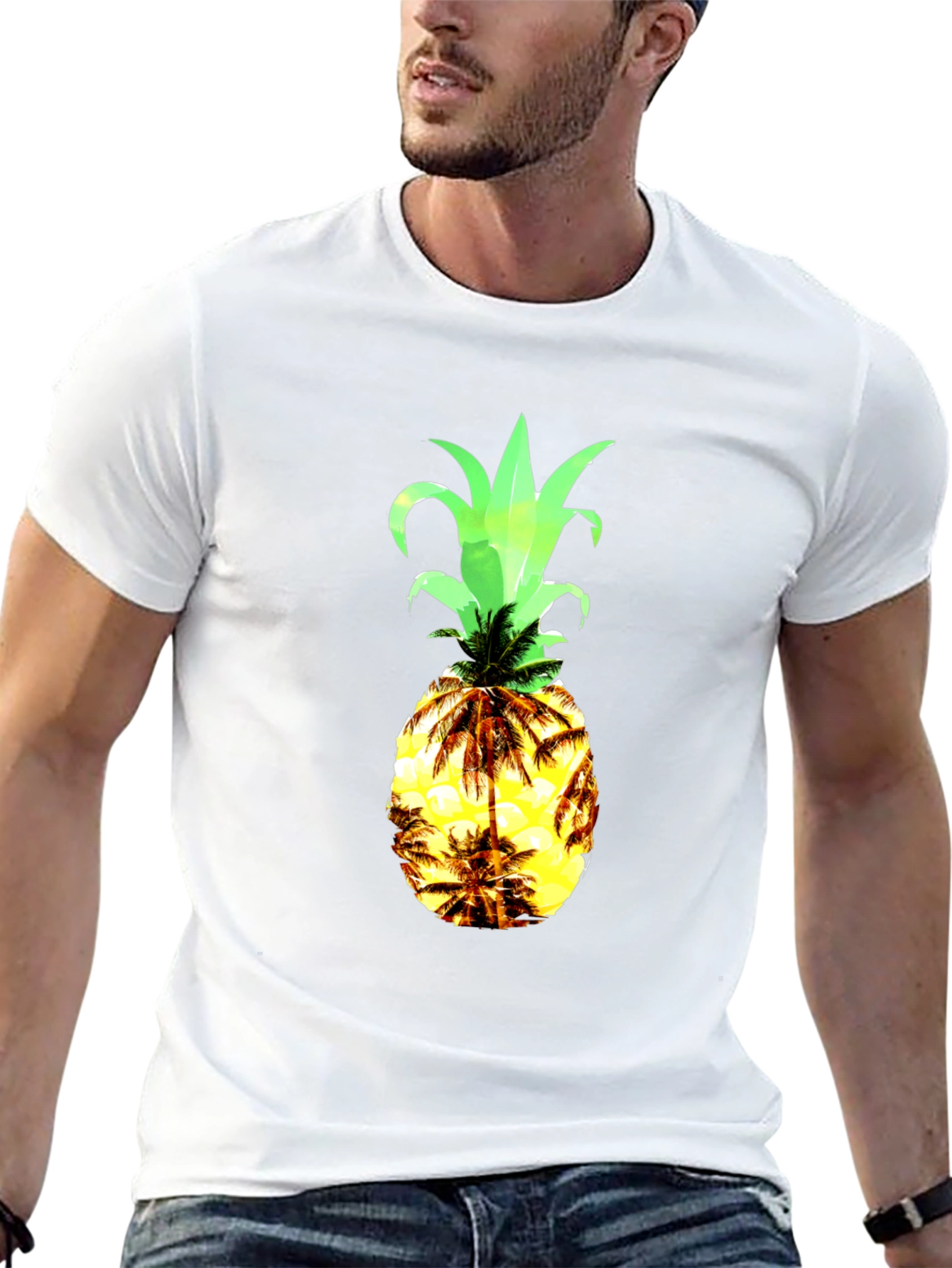 Black Tropical Pineapple Graphic Tee view 13