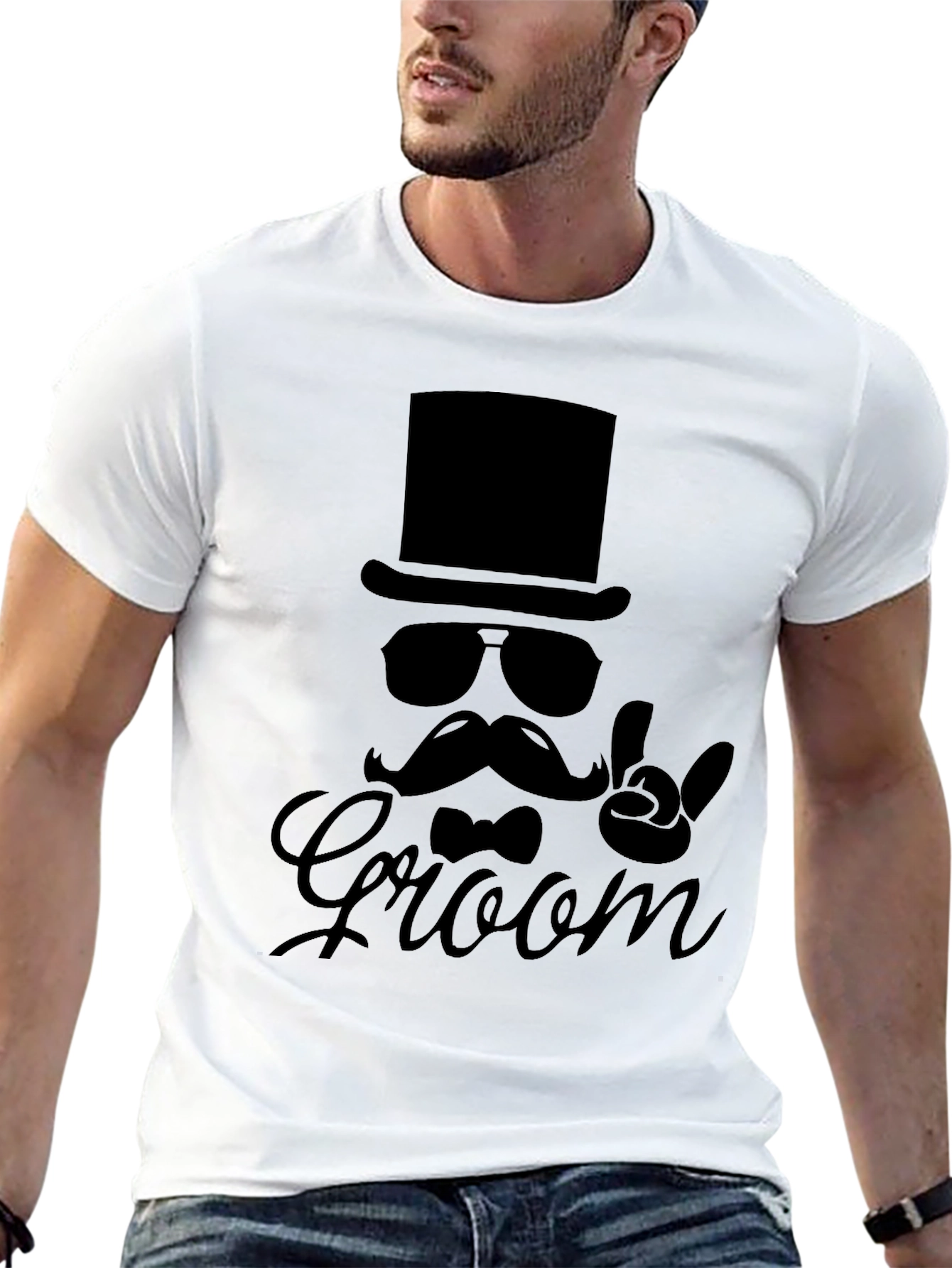 Black Groom Graphic T-Shirt - Bachelor Party Ready view 13