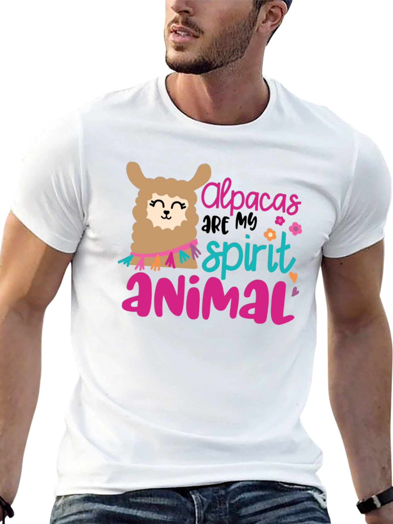 Black Alpacas Are My Spirit Animal Black T-Shirt view 13