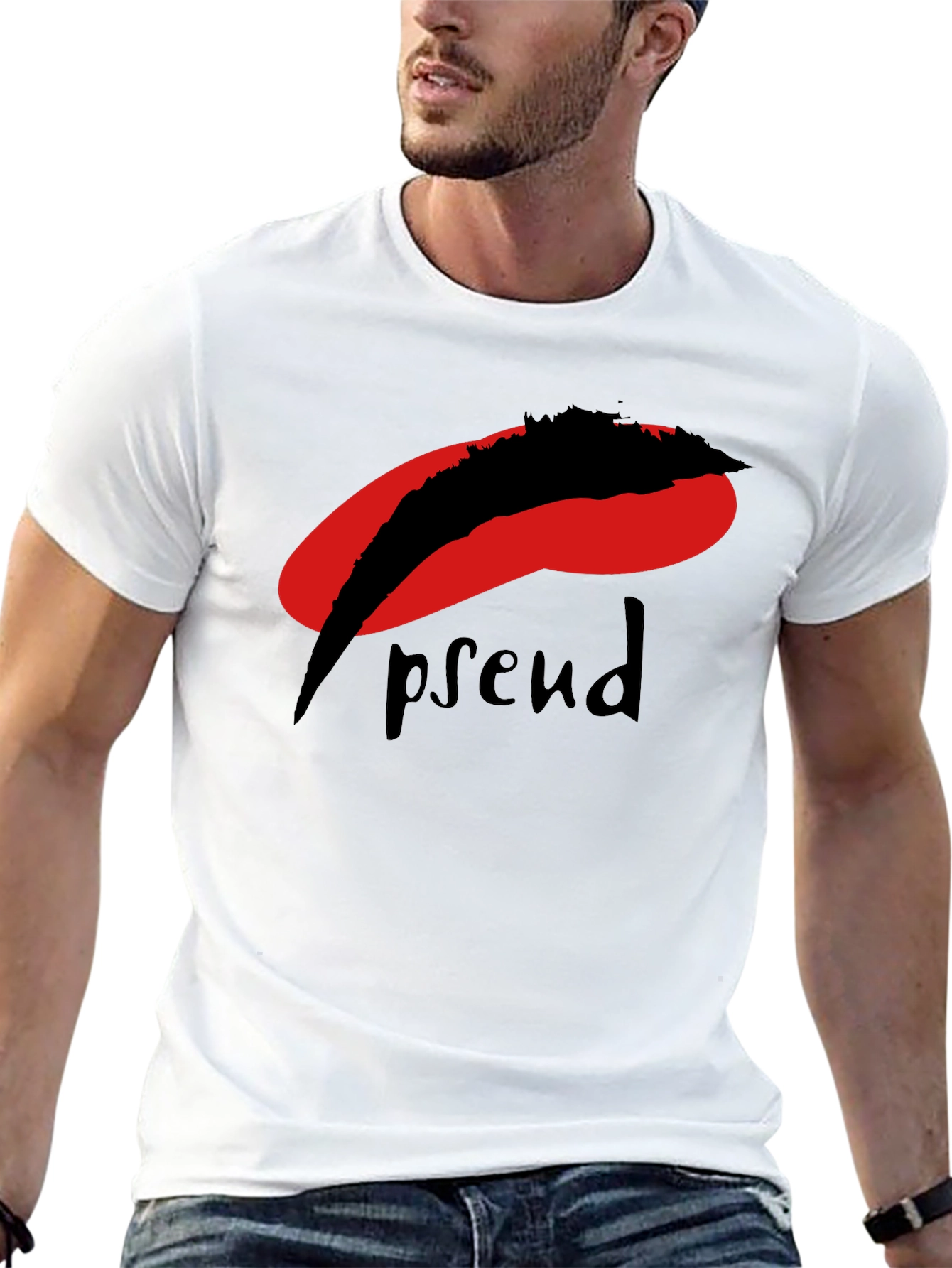 Black Abstract Graphic Print Black T-Shirt view 13