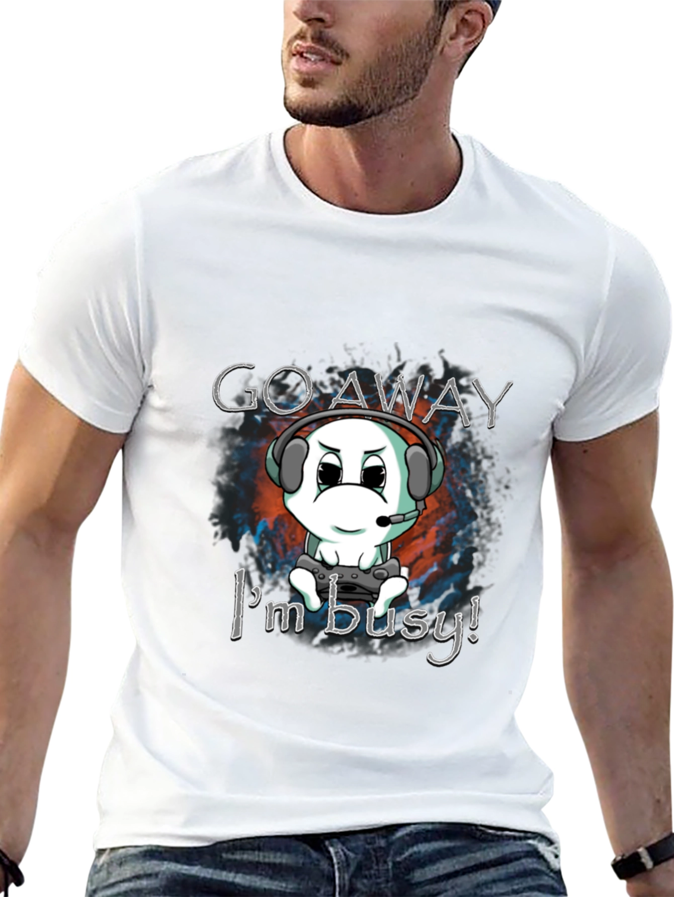 Black Gamer Tee: Go Away, I'm Busy! view 13