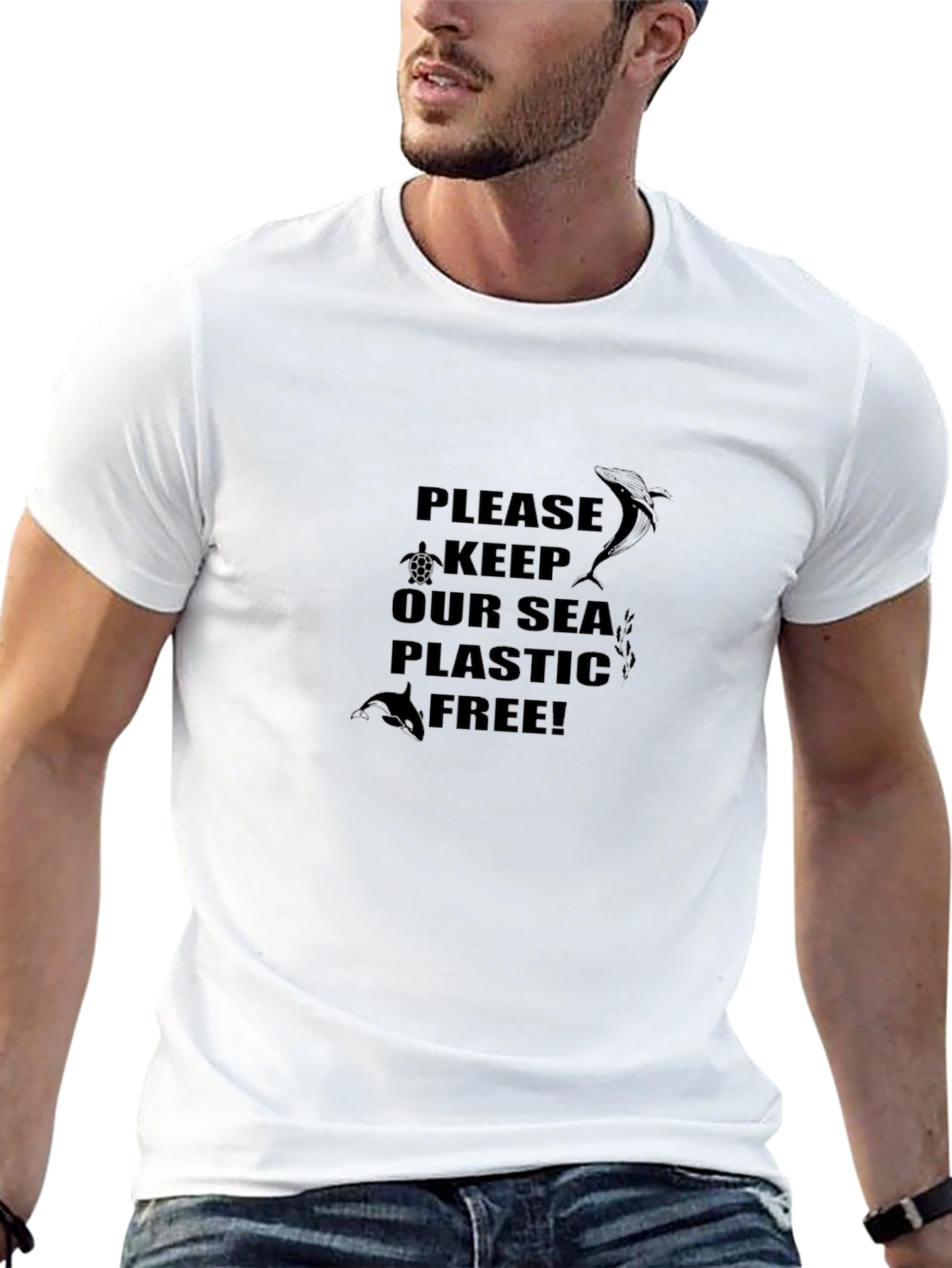 Black Keep Our Seas Plastic Free T-Shirt view 13