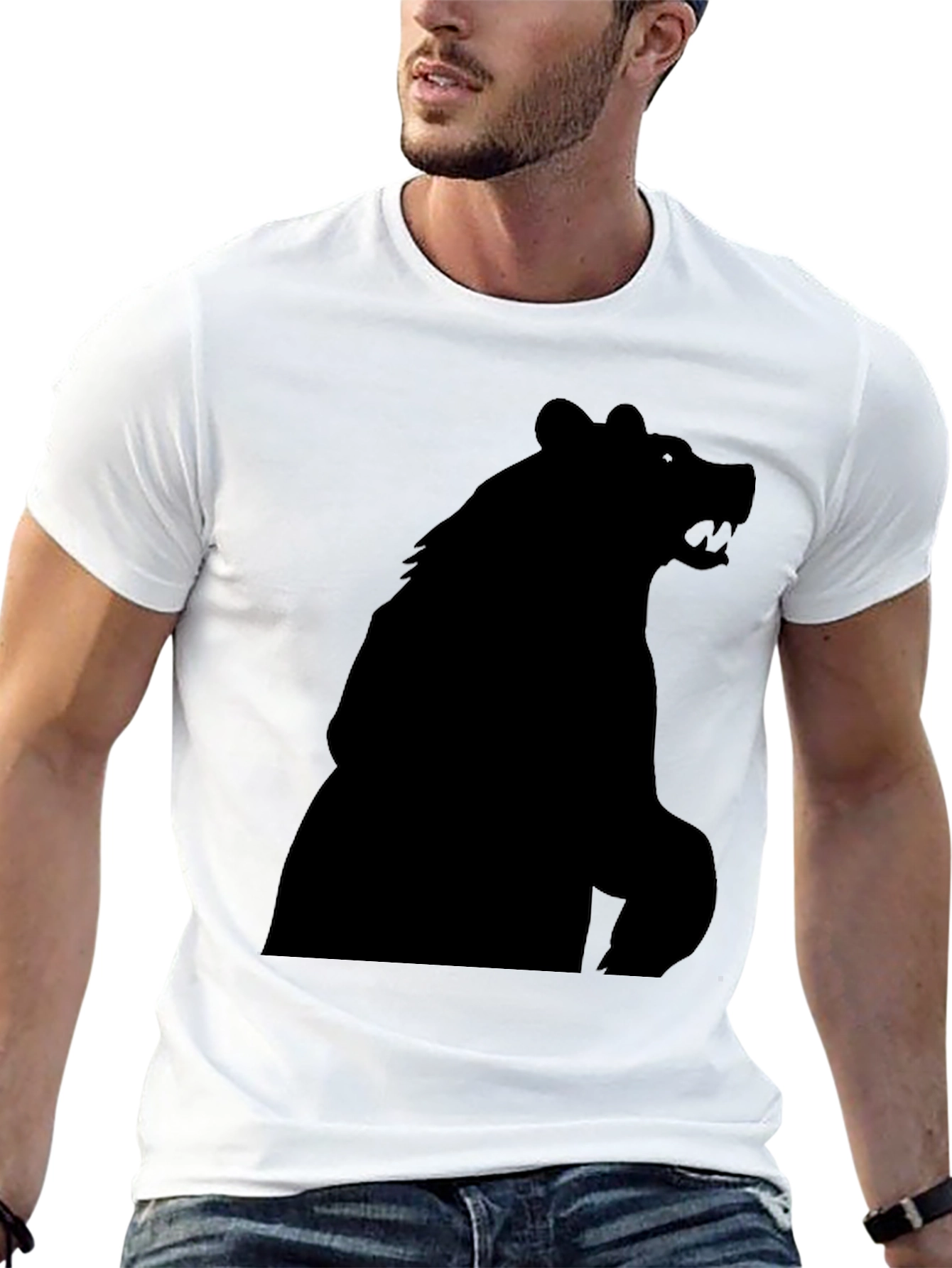 Black Black Bear Silhouette Graphic Tee - Men's Fashion view 13