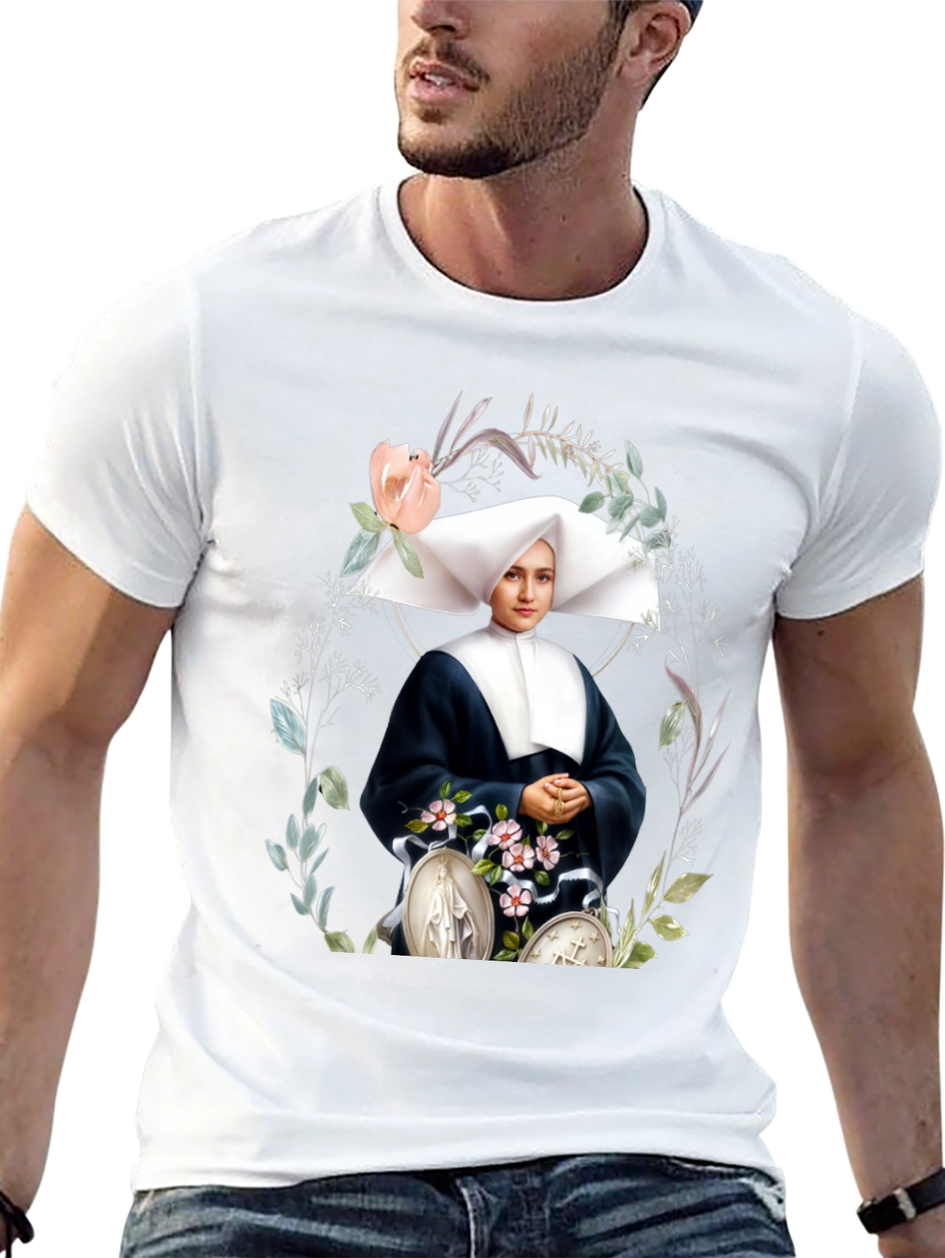 Black Nun Portrait Graphic Tee view 13