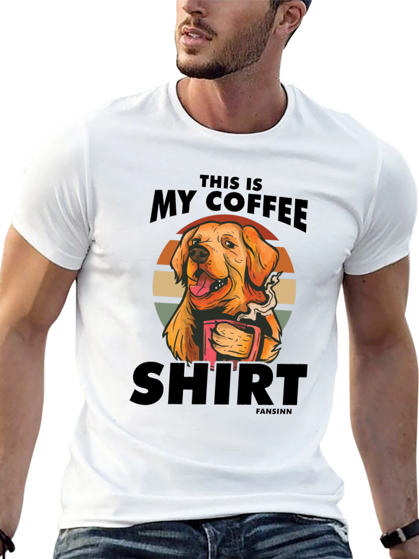 Black Coffee Dog T-Shirt: Funny Novelty Tee view 13