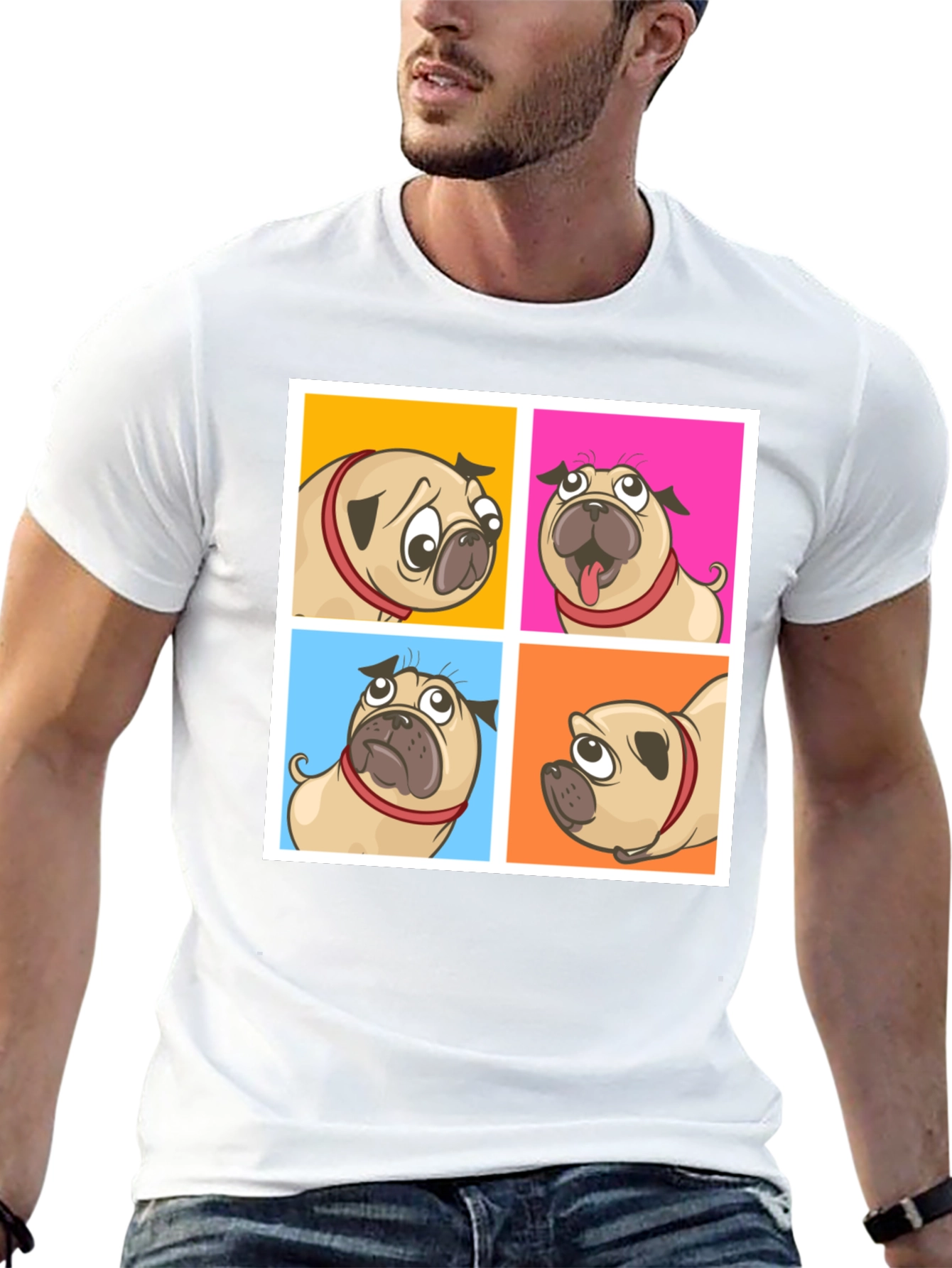 Black Pug Moods Graphic Tee - Fun & Trendy! view 13