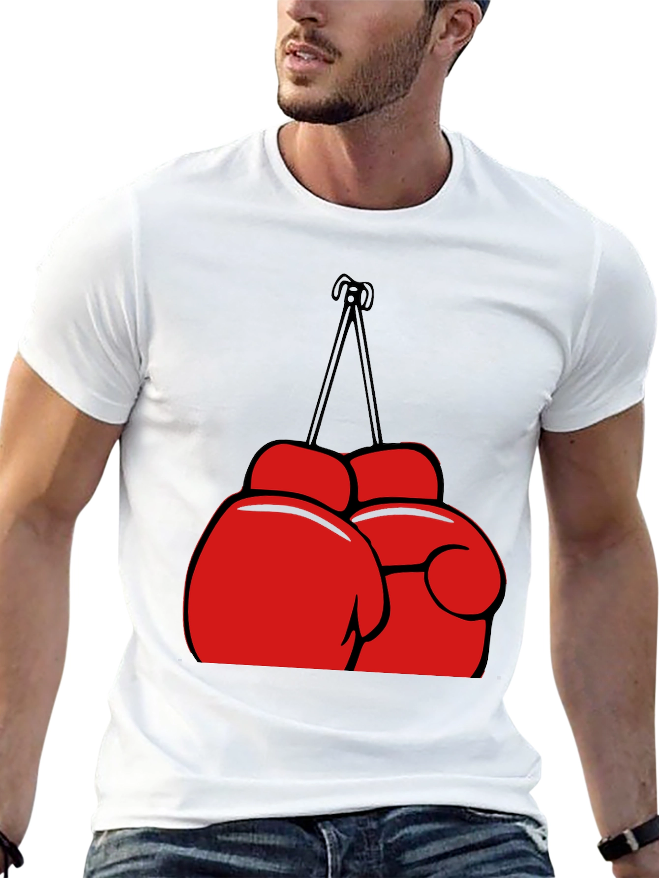 Black Boxing Gloves Graphic T-Shirt - Black view 13