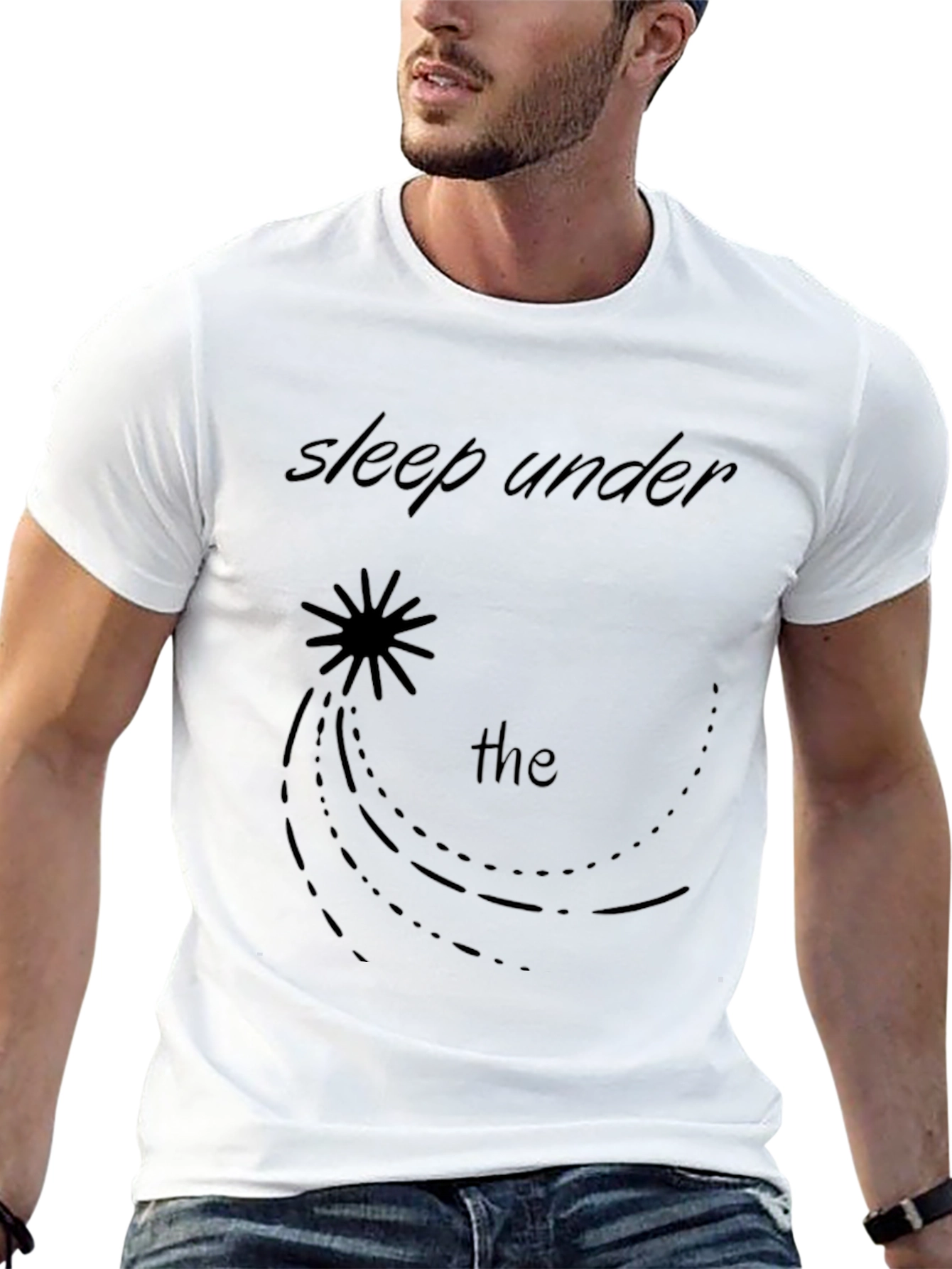 Black Sleep Under the Stars Graphic Tee - Black view 13