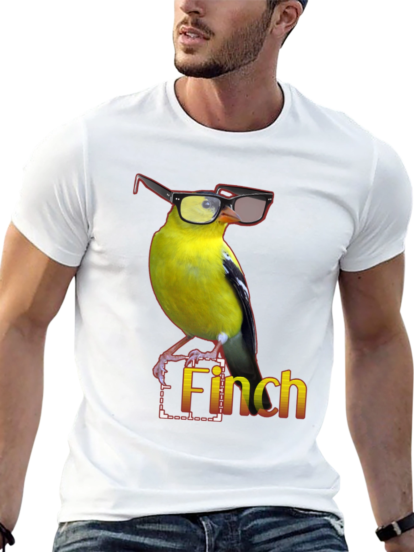 Black Stylish Finch Graphic Tee view 13