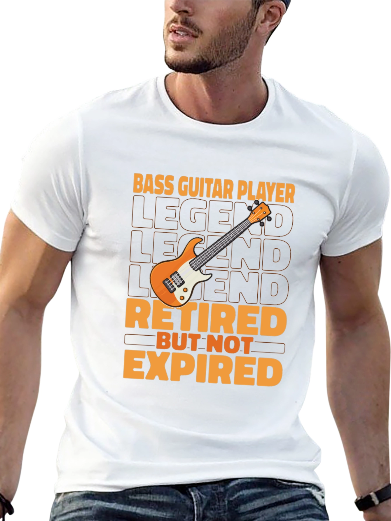 Black Bass Guitar Player Retired T-Shirt view 13
