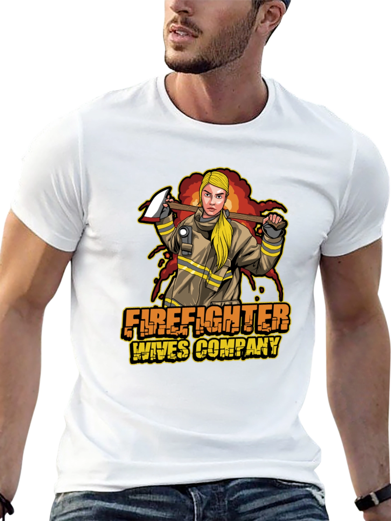Firefighter Wives Company Graphic T-Shirt - 13