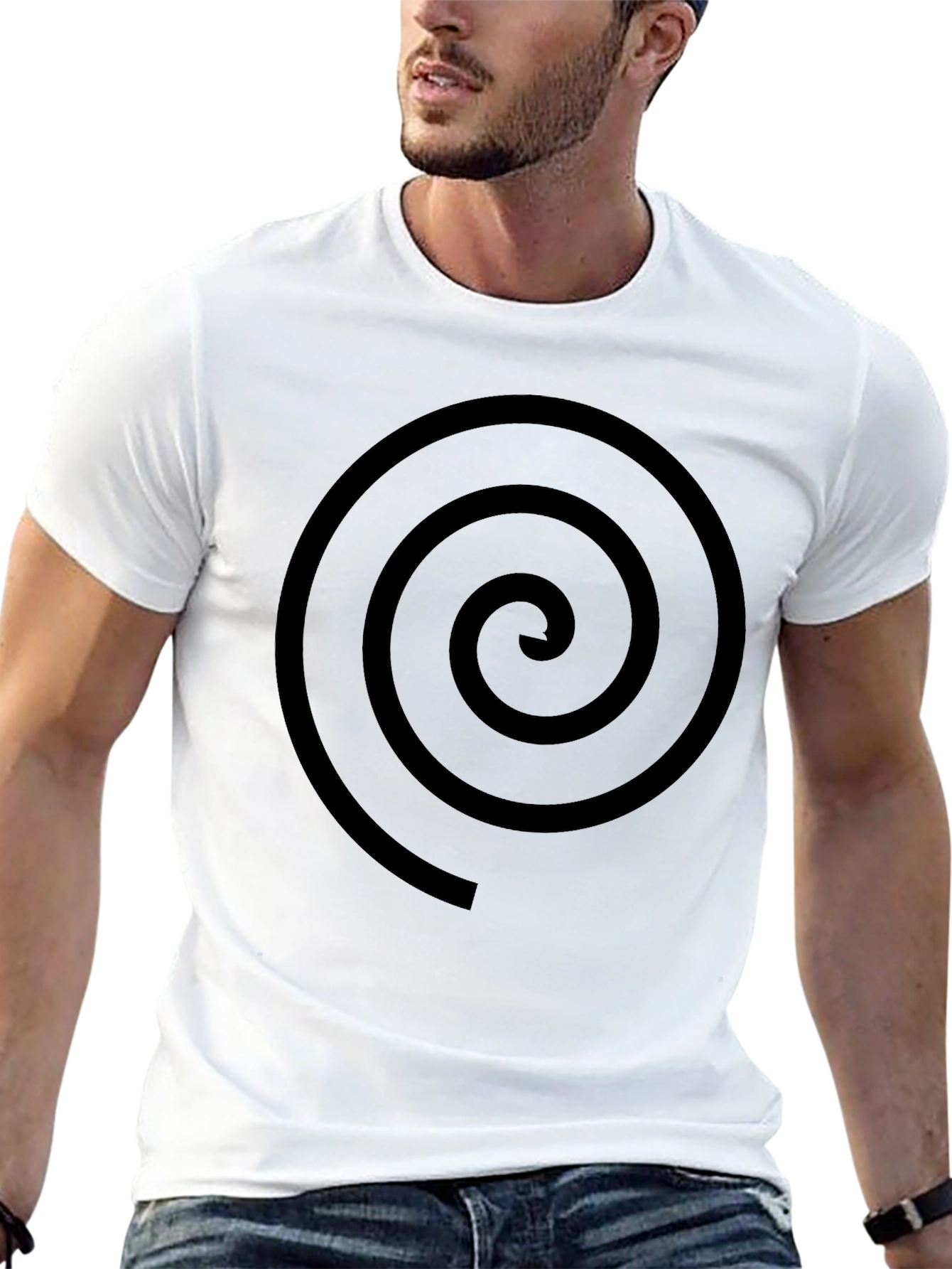 Black Black Spiral Graphic Tee - Stylish Casual Comfort view 13