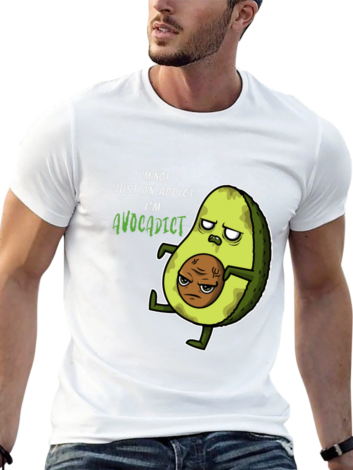 Black Avocaddict T-Shirt Funny Graphic Tee view 13