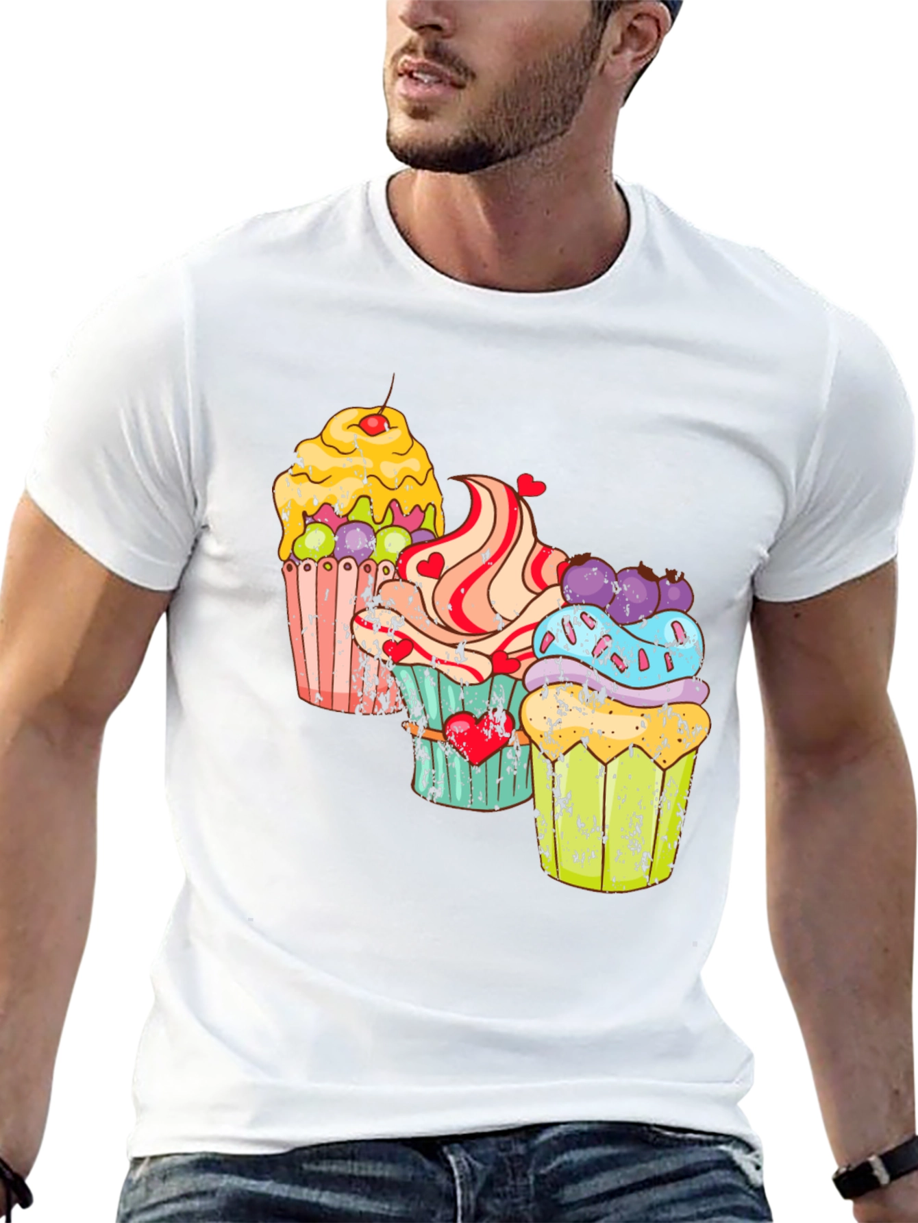 Black Cupcake Graphic T-Shirt - Sweet Treat Design view 13