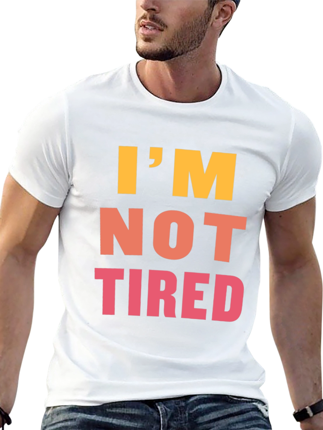 Black I'm Not Tired Graphic Tee - Black Casual T-Shirt view 13