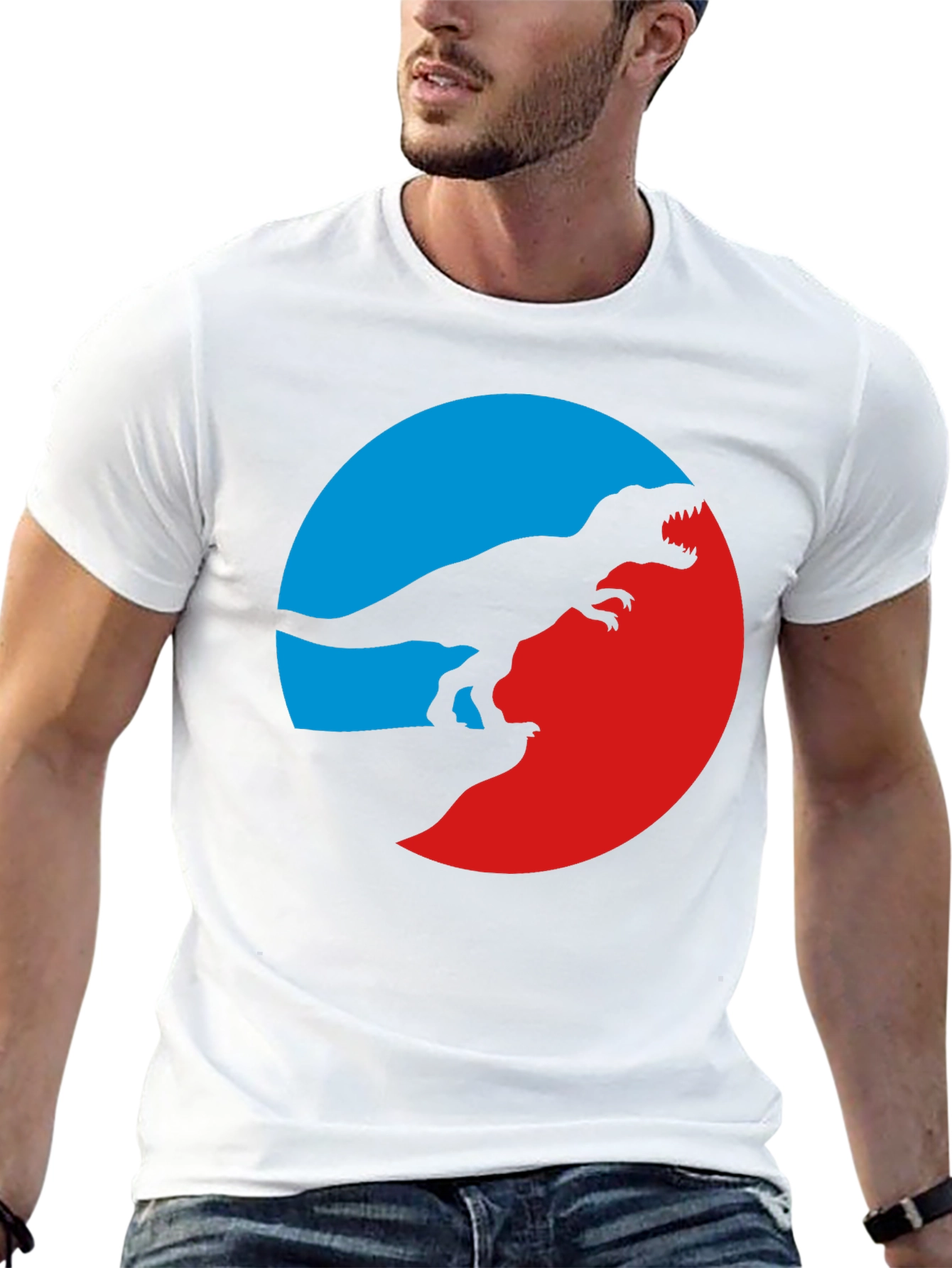 Black Dino Circle Tee - Graphic T-Rex T-Shirt view 13