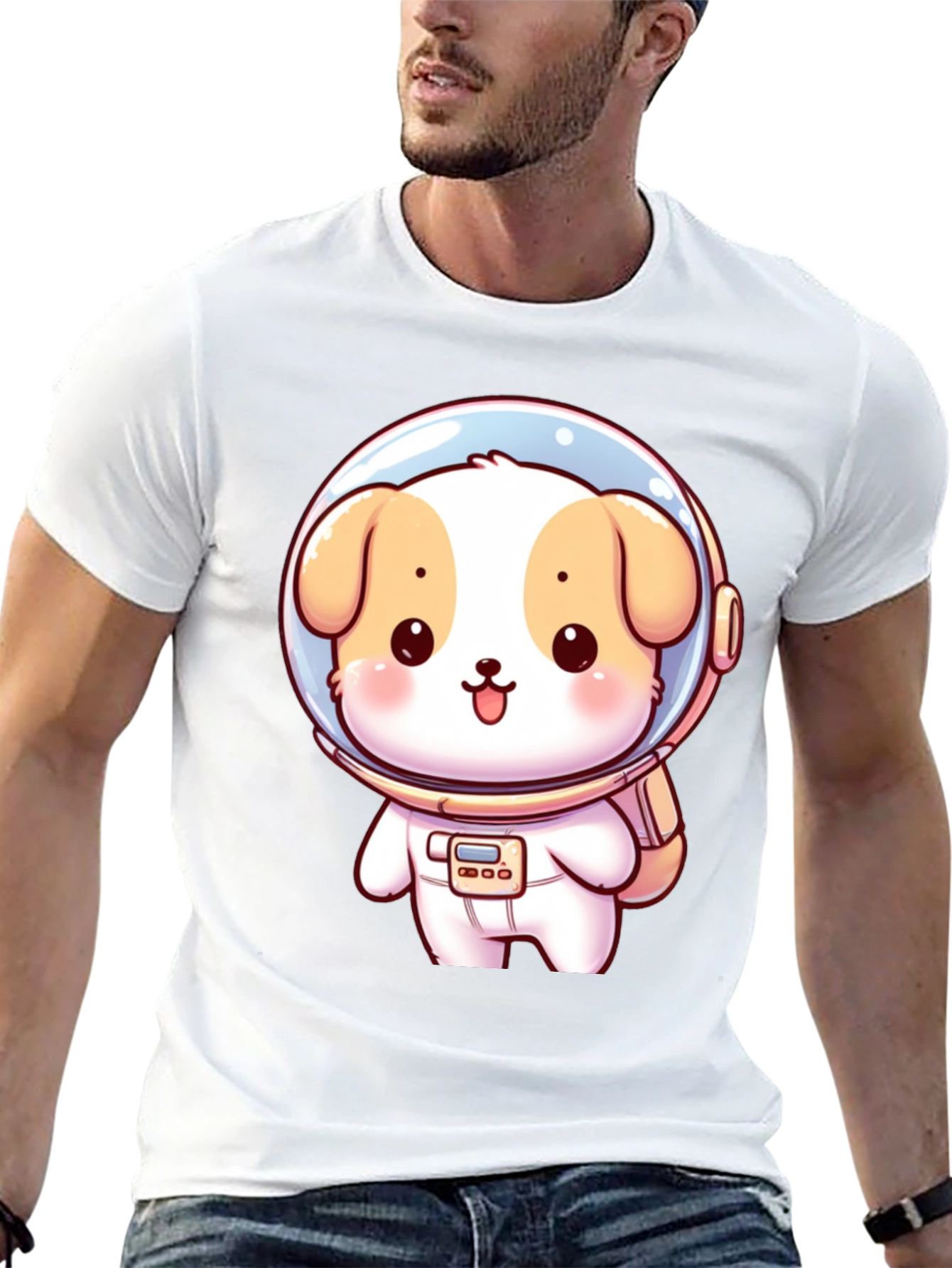 Black Astronaut Puppy Graphic T-Shirt view 13