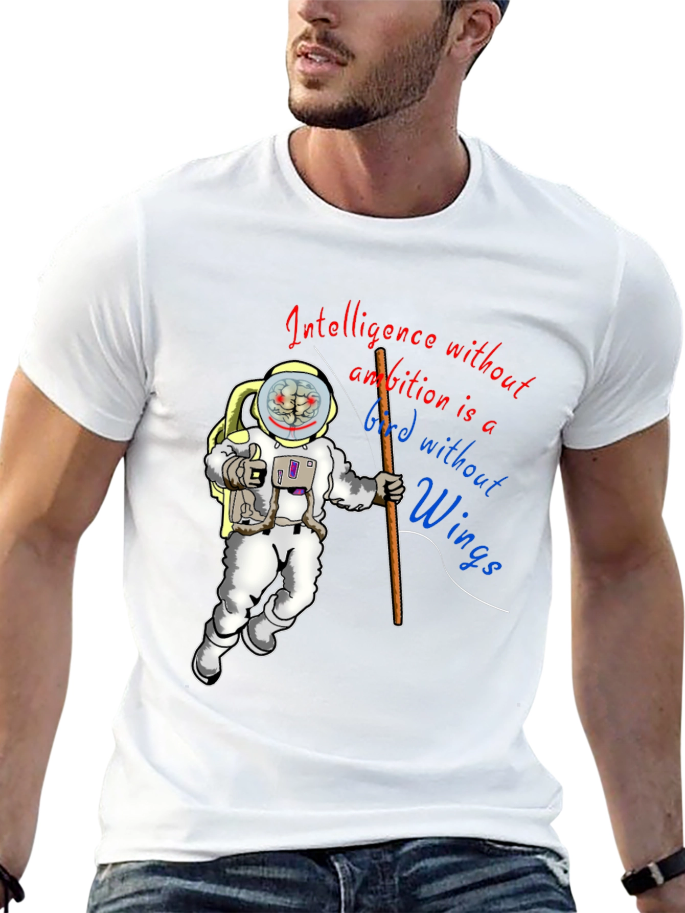 Black Intelligence Without Ambition Graphic Tee view 13