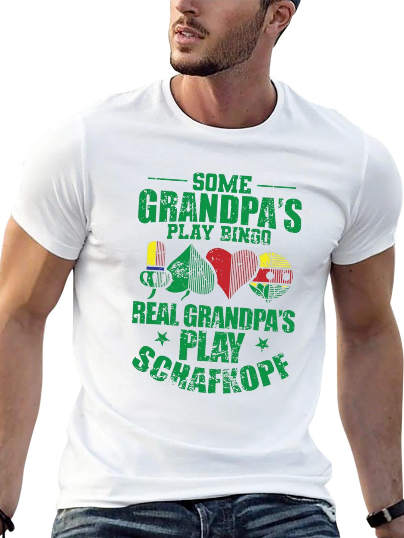 Black Funny Grandpa Card Game T-Shirt view 13
